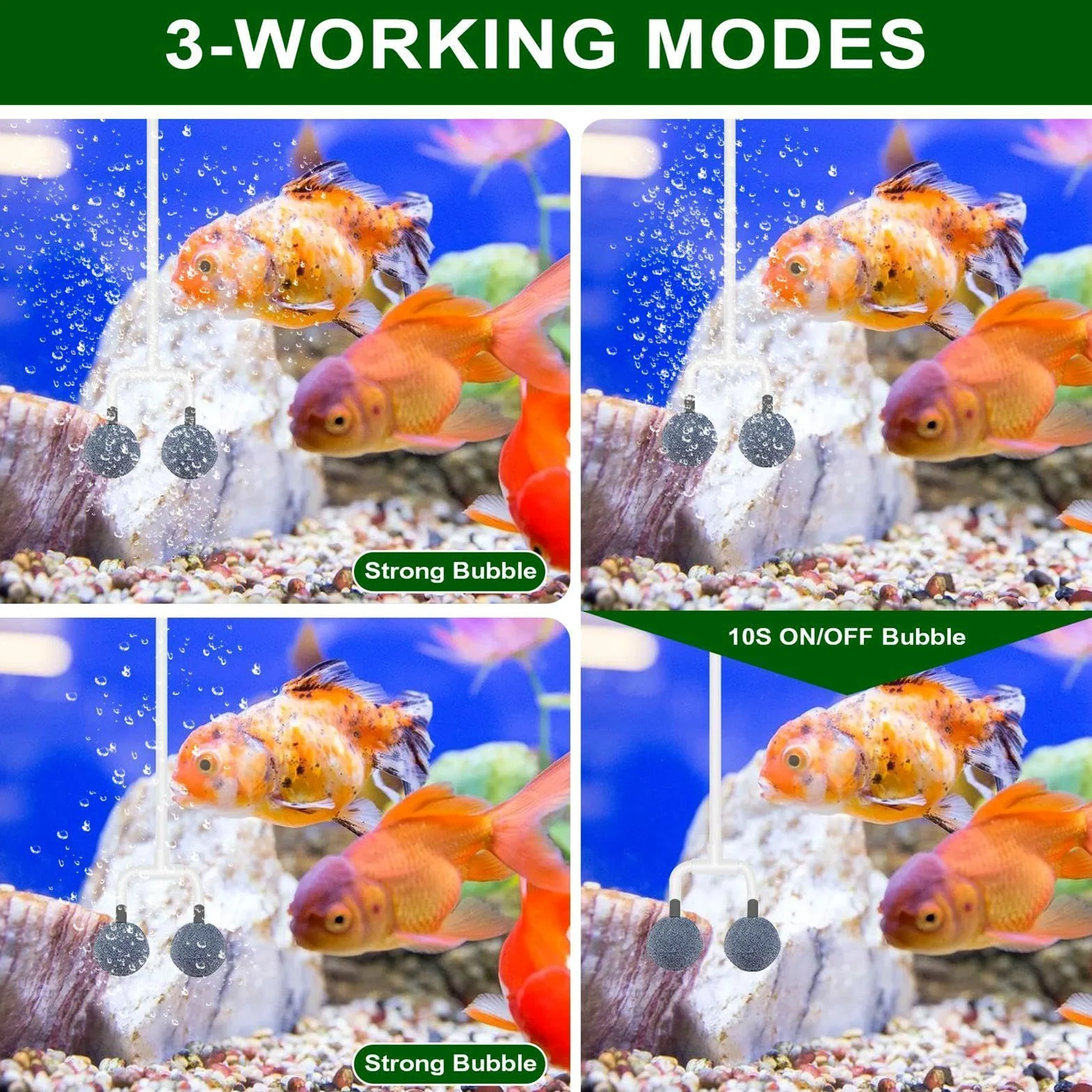 Pompe À Air Solaire pour Bassin À Poissons Pompe À Air pour Aquarium | 3 Modes De Fonctionnement, Aérateur Silencieux Étanche Avec Tuyau Et Pierre À Bulles Pour Bassin De Jardin, Hydroponie