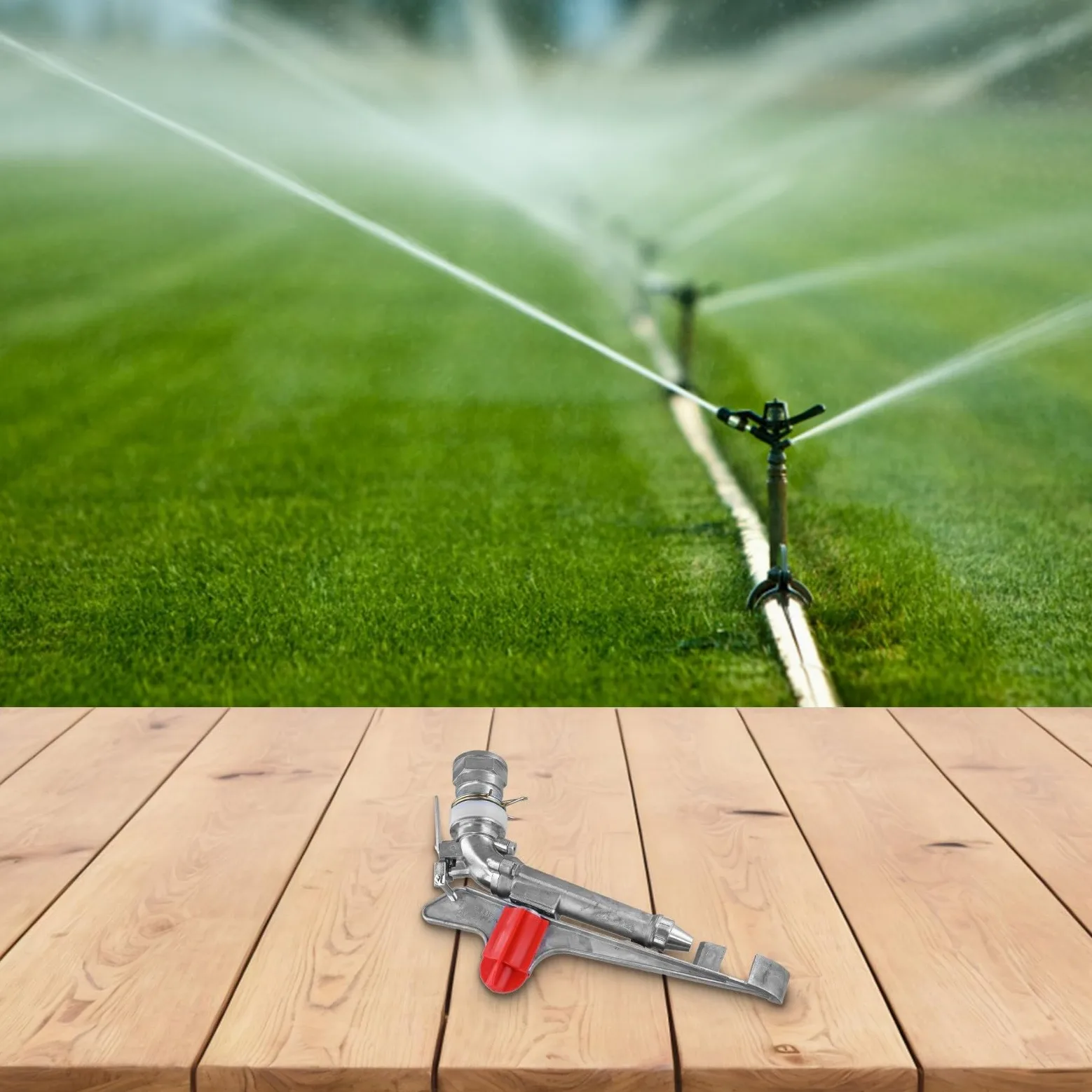 Arroseur d'irrigation agricole en alliage d'aluminium de 5,1 cm, portée de 39,6 m, arroseur robuste, tête de pulvérisation réglable à 360 degrés pour arrosage de la ferme, du jardin, de la
