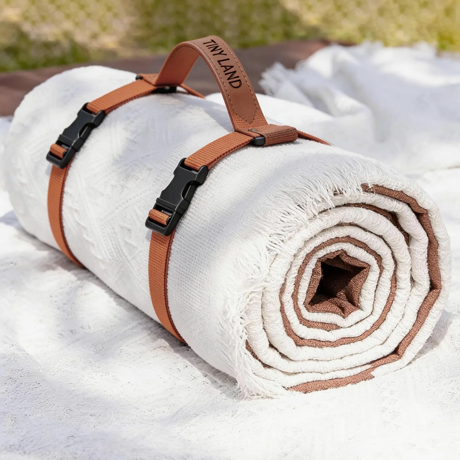 Tiny Land Couverture de Pique-Nique 2 en 1 imperméable pour l'extérieur, Grand Tapis de Plage Pliable pour 4 à 6 Adultes, Parfaite pour Le Yoga, Le Stade, la Voiture, Meilleur Cadeau pour Couple et