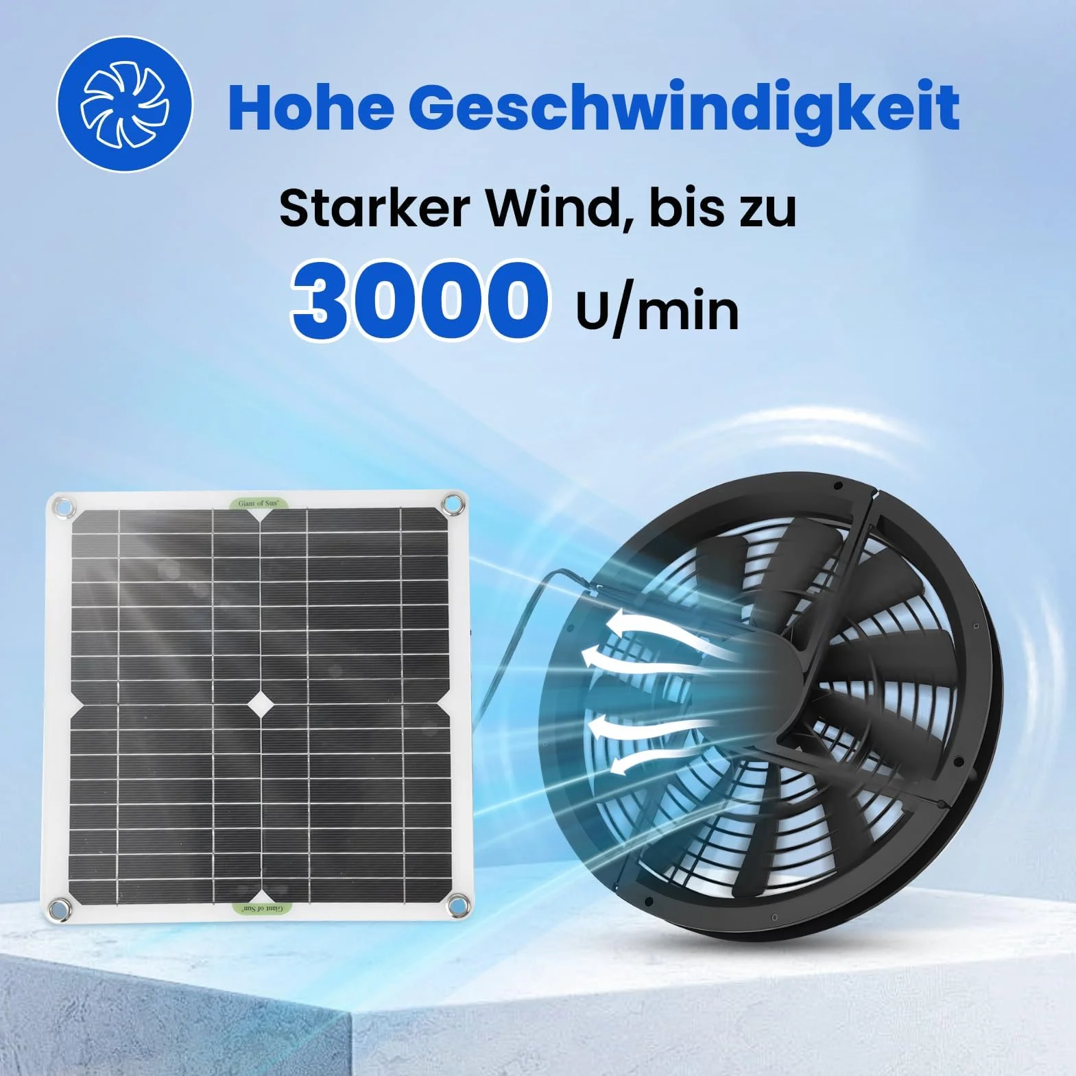 Ejoyous Ventilateur Solaire 100 W, Panneau Solaire étanche pour Serres Maisons