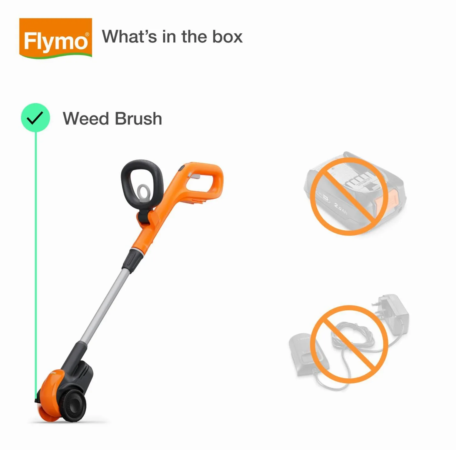 Flymo EasiWeeder Brosse de désherbage sans Fil 18 V – sans Batterie – Parfaite pour Les Surfaces délicates et durables, Batterie électrique, légère, Facile à Utiliser, contrôle Variable, Hauteur