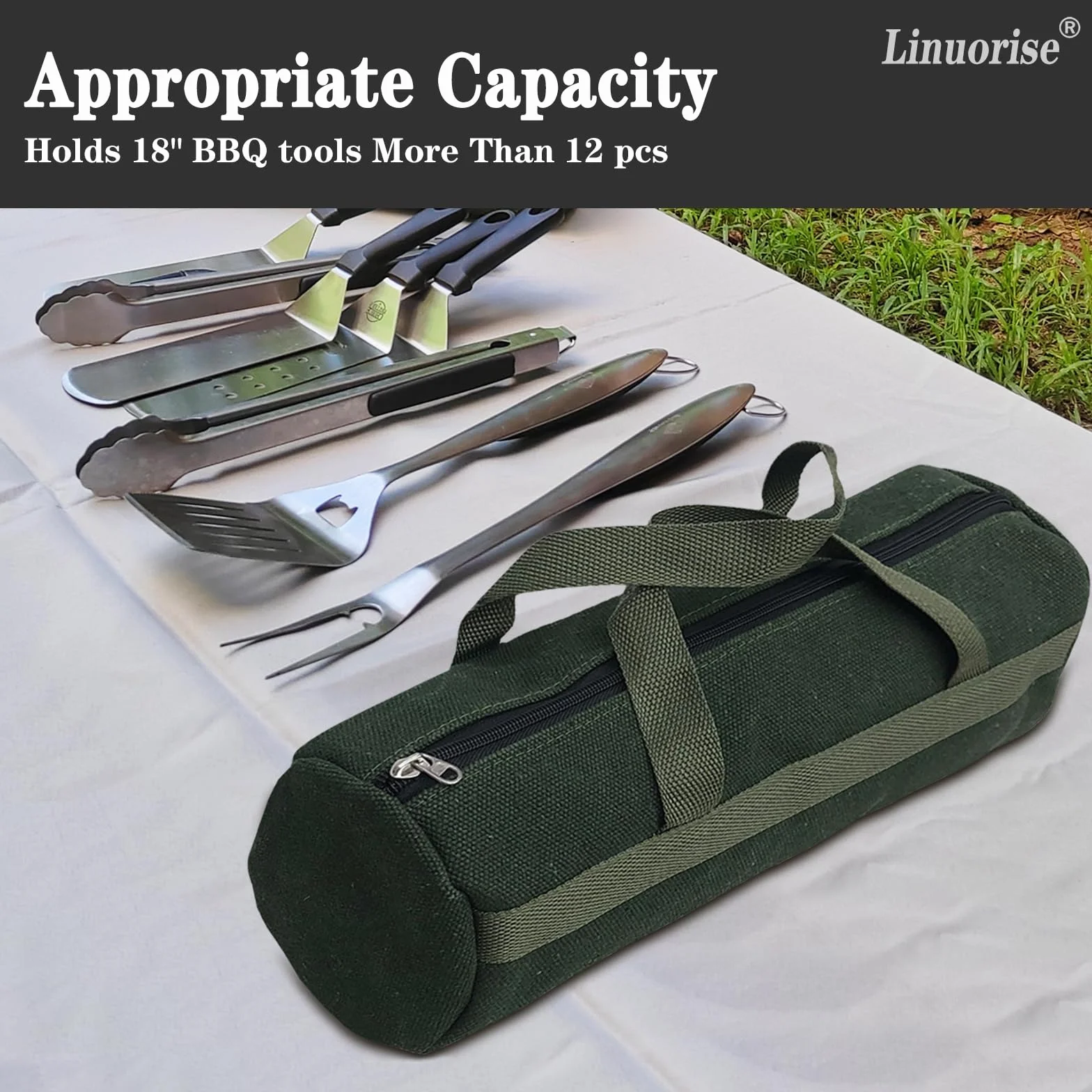 Sac de rangement extra épais pour accessoires de gril et ustensiles de barbecue