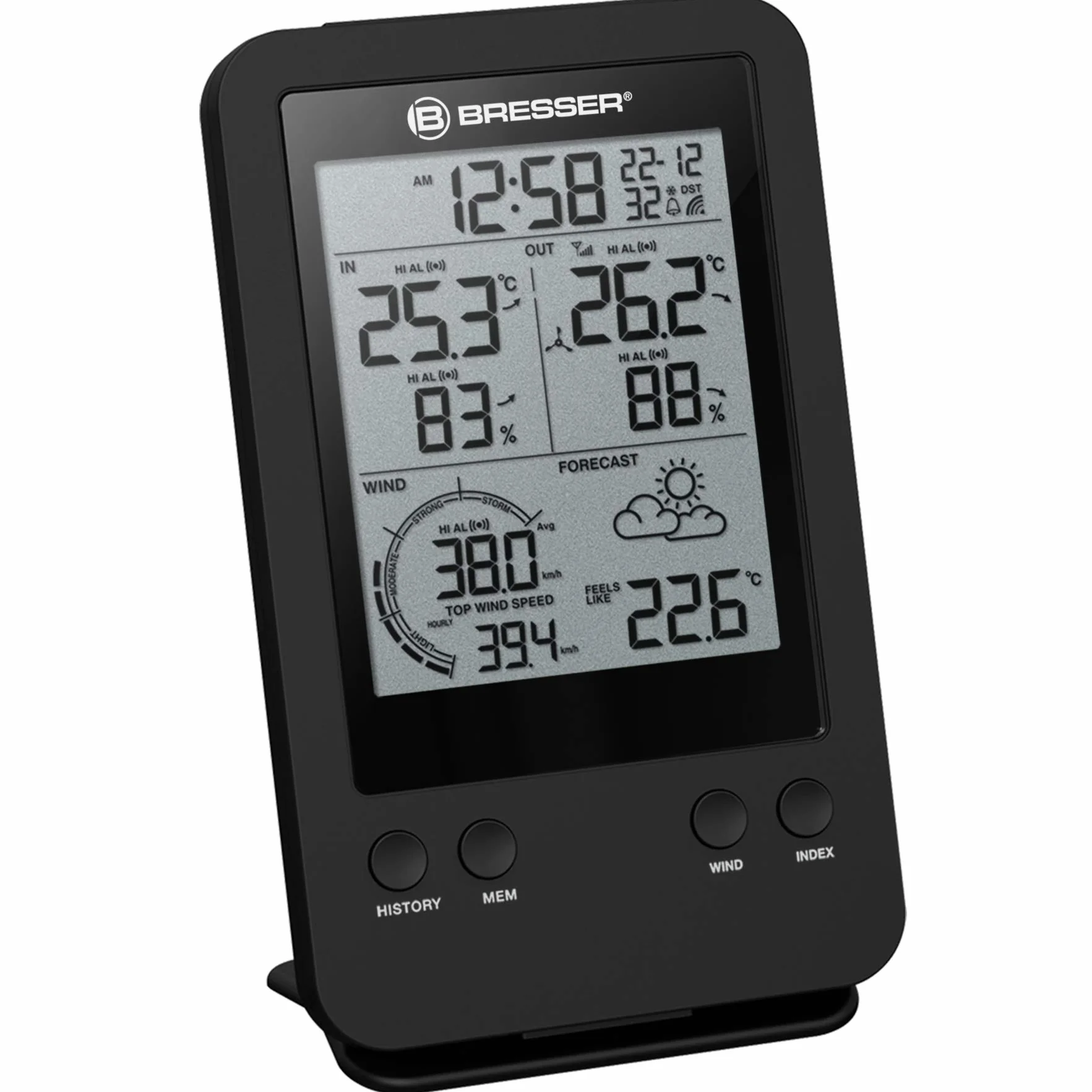 Bresser Station météo sans fil Avec écran noir et blanc sans Wi-Fi. Écran noir et blanc.