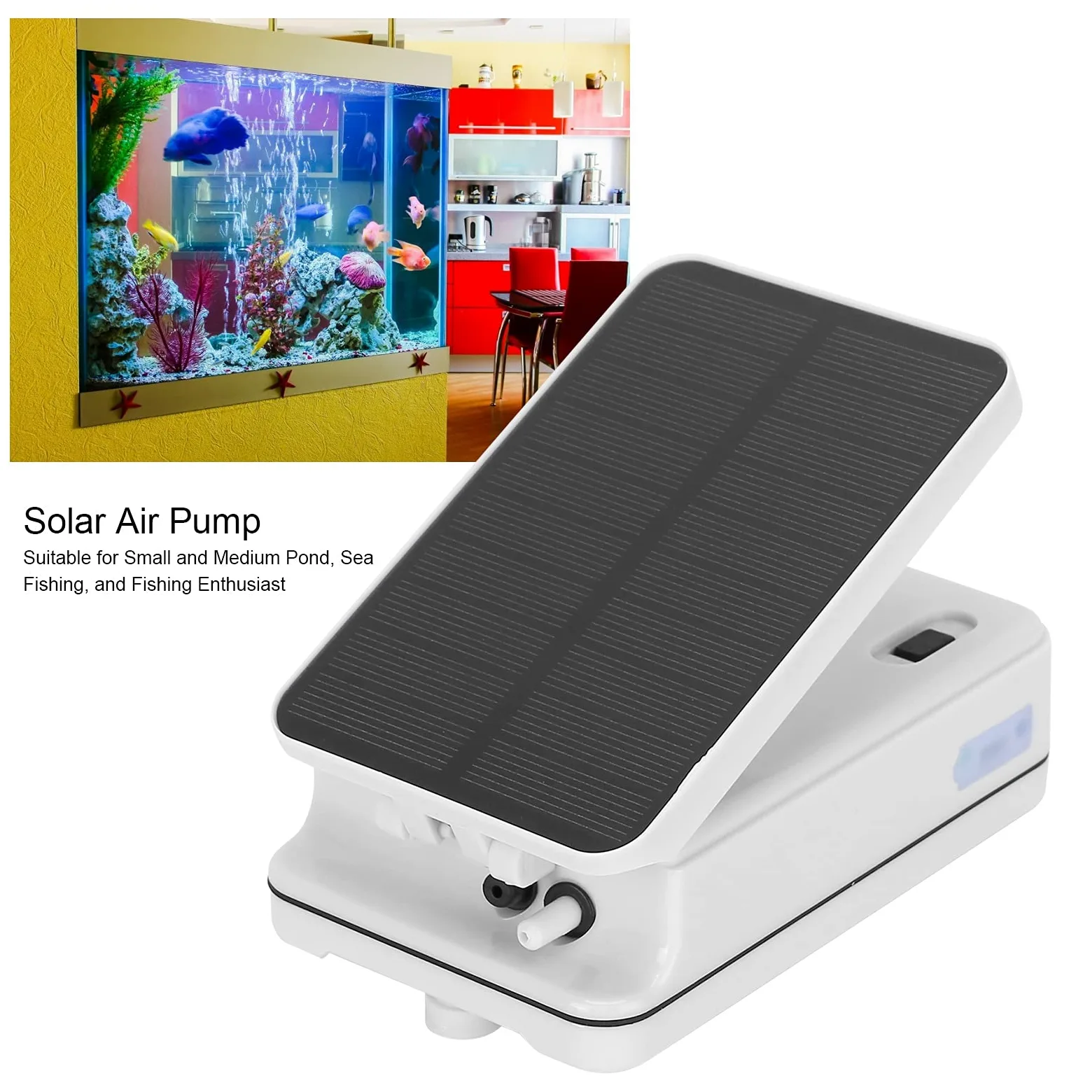 Pompe Air D'oxygenateur D'etang D'energie Solaire 2200mAh Pompe Air de Protection de Surcharge de Batterie de Grande Capacite