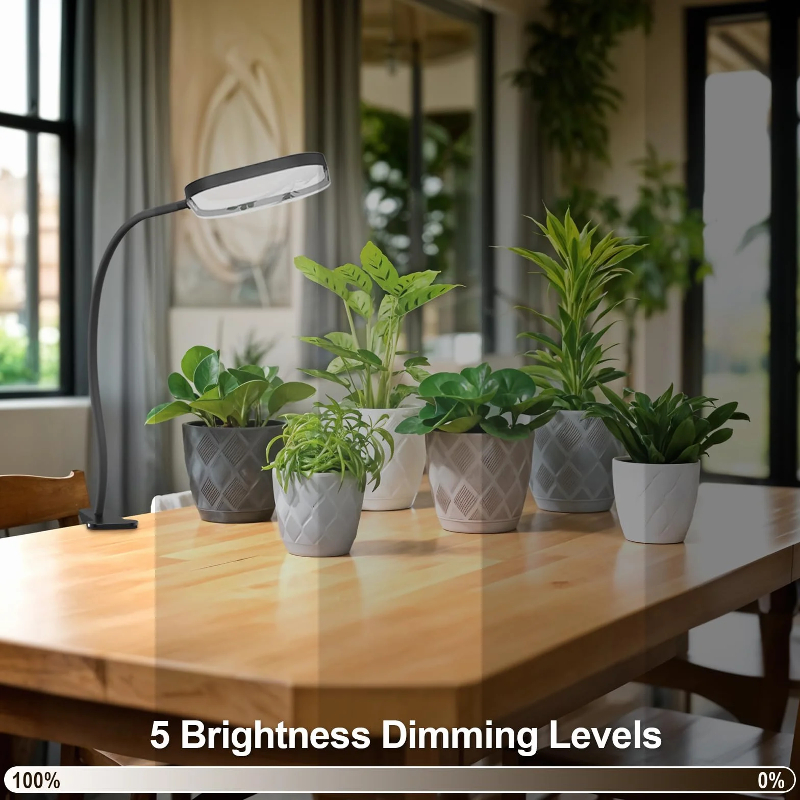 Mojimdo 10W Lampe de Croissance LED Spectre Complet 264 LED 5 Niveaux Luminosité Minuterie Automatique Étanchéité Flexibilité Plantes Intérieur