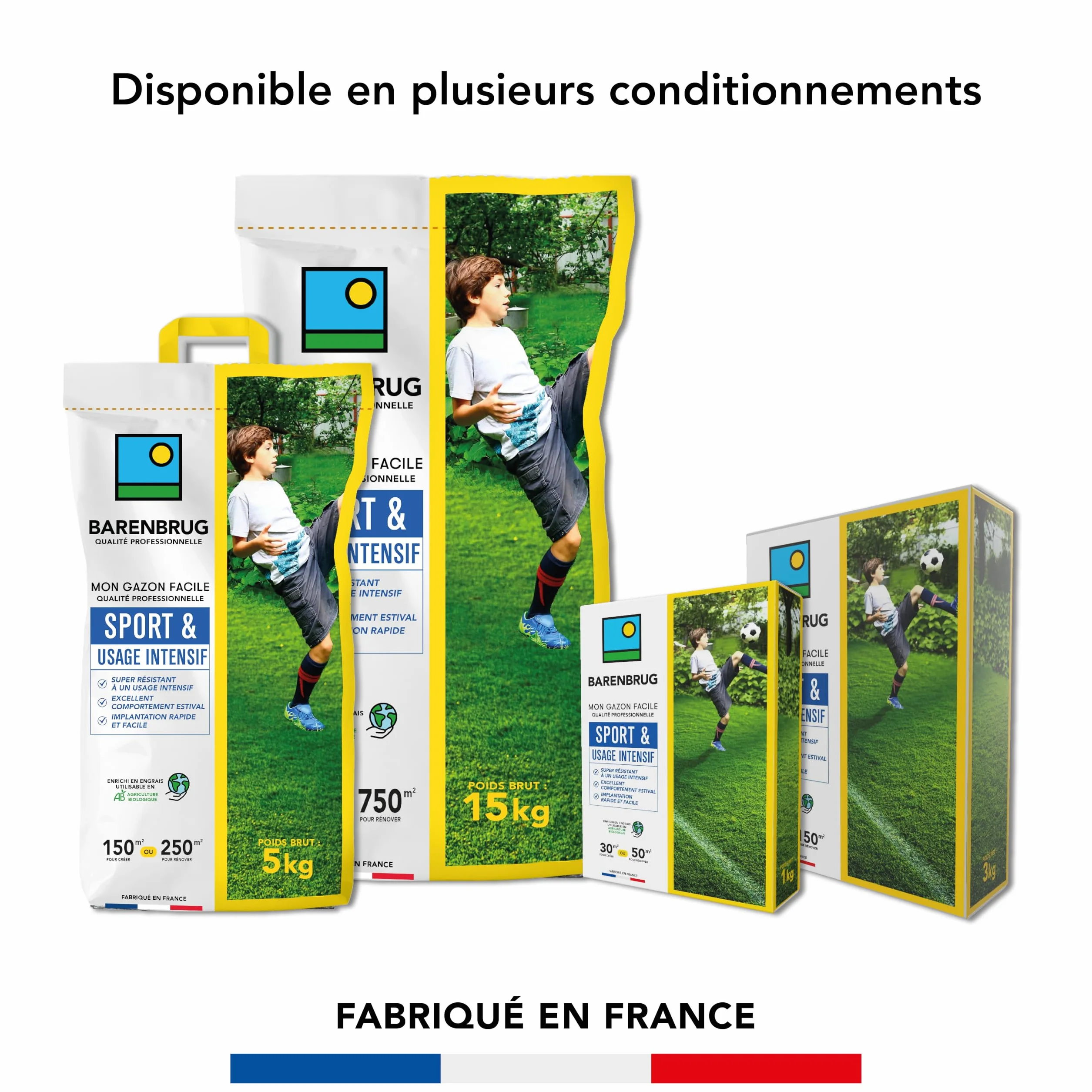 BARENBRUG Gazon Sport Usage intensif Super Résistant 1KG