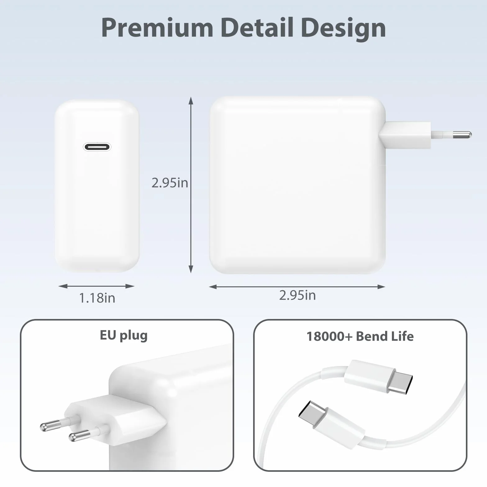 Chargeur MacBook Pro 67W USB C pour MacBook Air 2020/2019/2018, MacBook Pro 13/14/15/16 Pouces, Adaptateur Alimentation USB-C avec Câble 2 Mètres