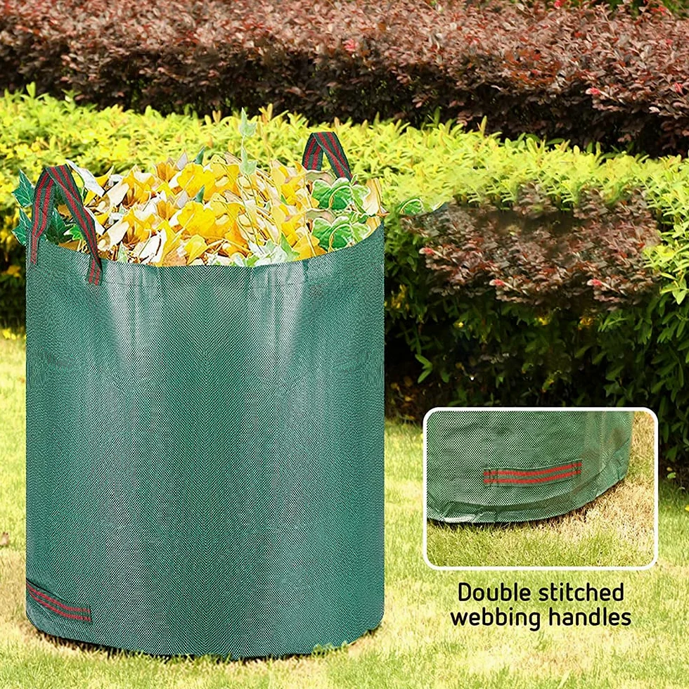Sacs de Jardin 500L,Sac de Déchets de Jardin en Polypropylène(PP),Pliables et Réutilisables,étanche Grande Sacs avec Poignées,Grand Sac Jardinage Dechets (5Pack)