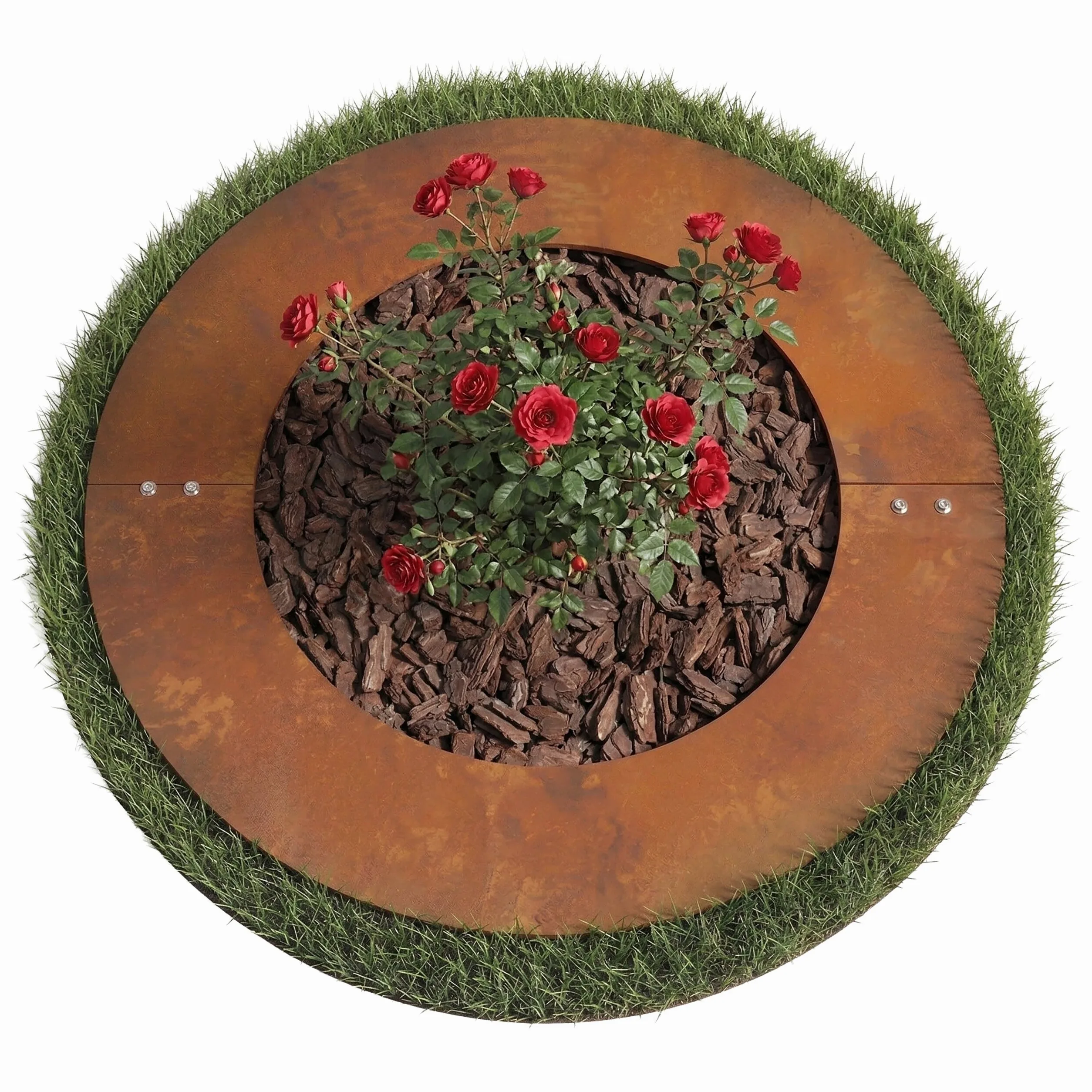 Relaxdays Anneau pour Arbre Ø 50 cm, Bordure de pelouse pour Arbres & arbustes, Plantation en Acier Corten patiné, Brun
