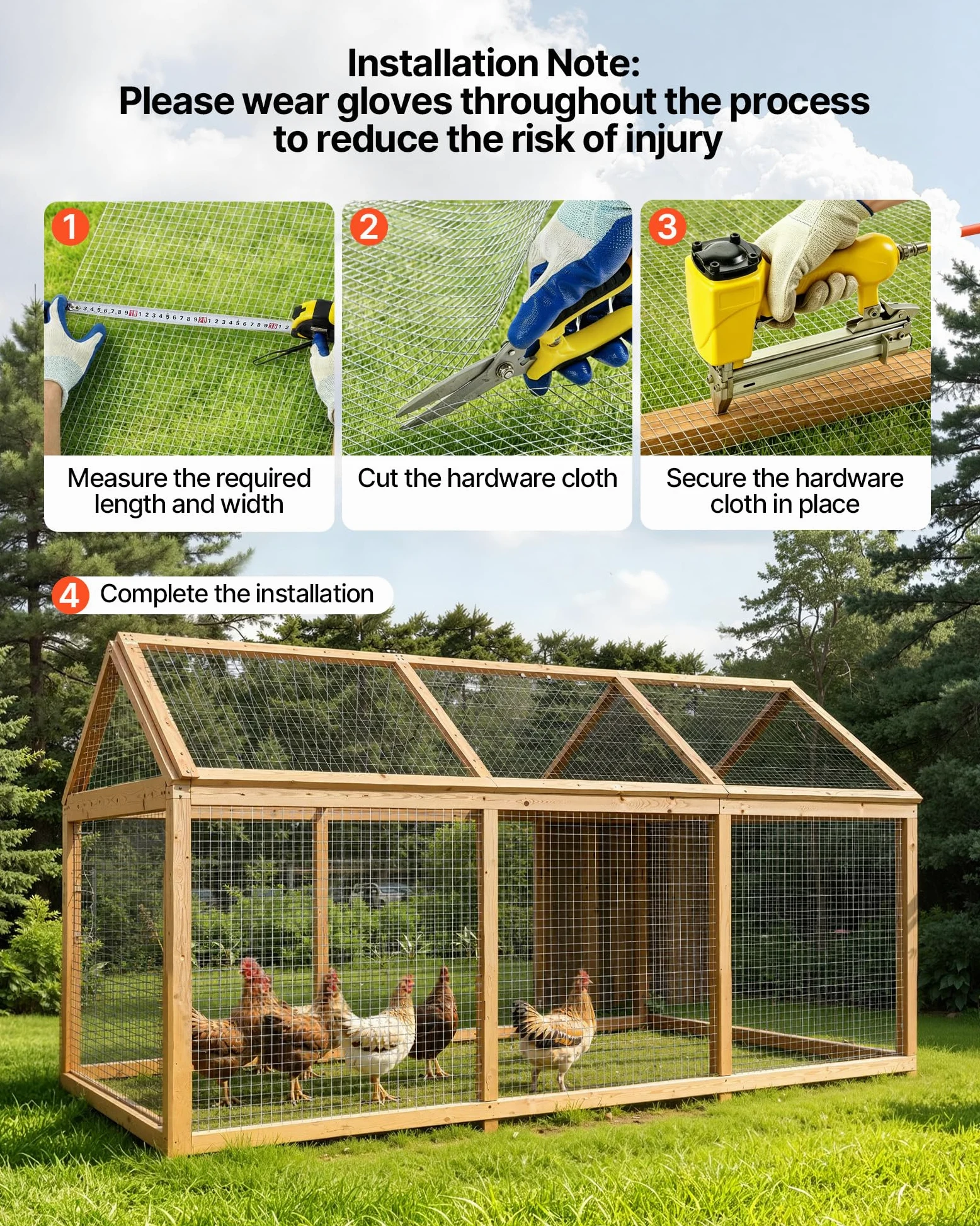 VEVOR Grillage Galvanisé Maille Carrée 12,7 mm, Grillage Soudé en Rouleau 1 x 20 m Diamètre de Fil Métallique 0,80 mm pour Clôture de Jardin, Enclos à Poules, Cages à Lapin, Protection de Plantes