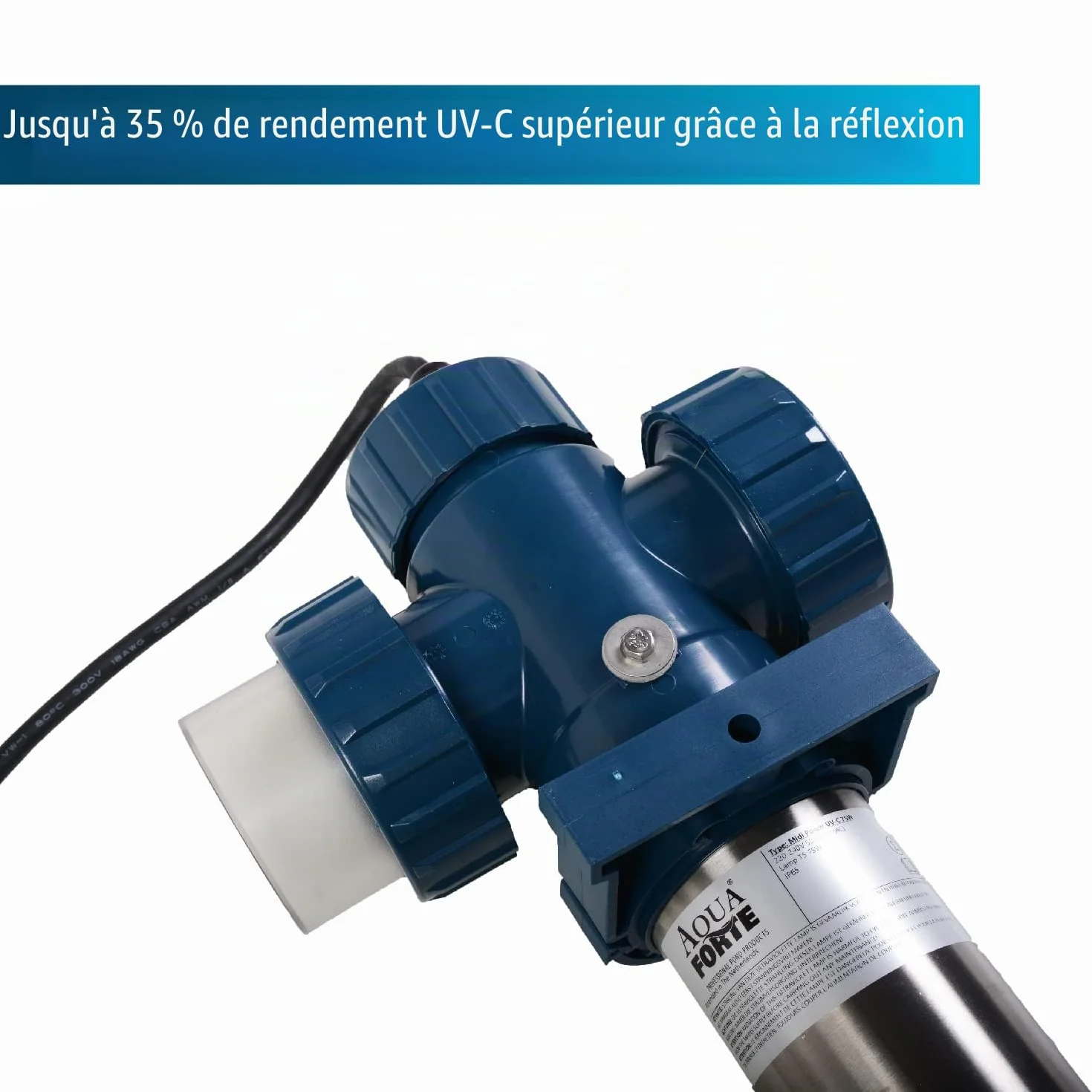AquaForte Stérilisateur de bassin UV-C T5 75 W 76 x 20 x 13 cm argenté