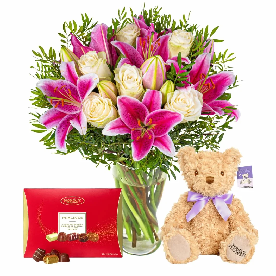 Arrangement de fleurs fraîches livré à la main – Cadeau élégant avec livraison le jour suivant