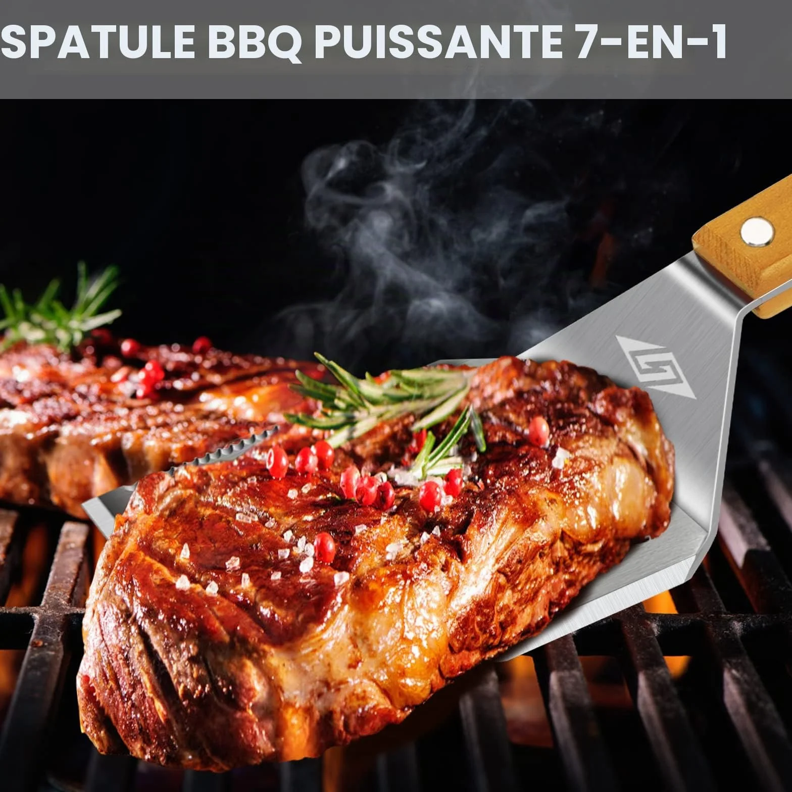 Steven-Bull Ensemble d'outils de Barbecue, Accessoires Extra Longs pour Gril extérieur
