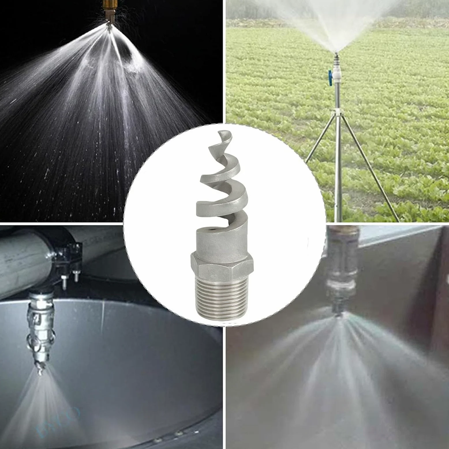 La poussière industrielle en métal de buse d'atomisation de cône en spirale mâle enlève le jet de buse 5pcs 1-1/4"
