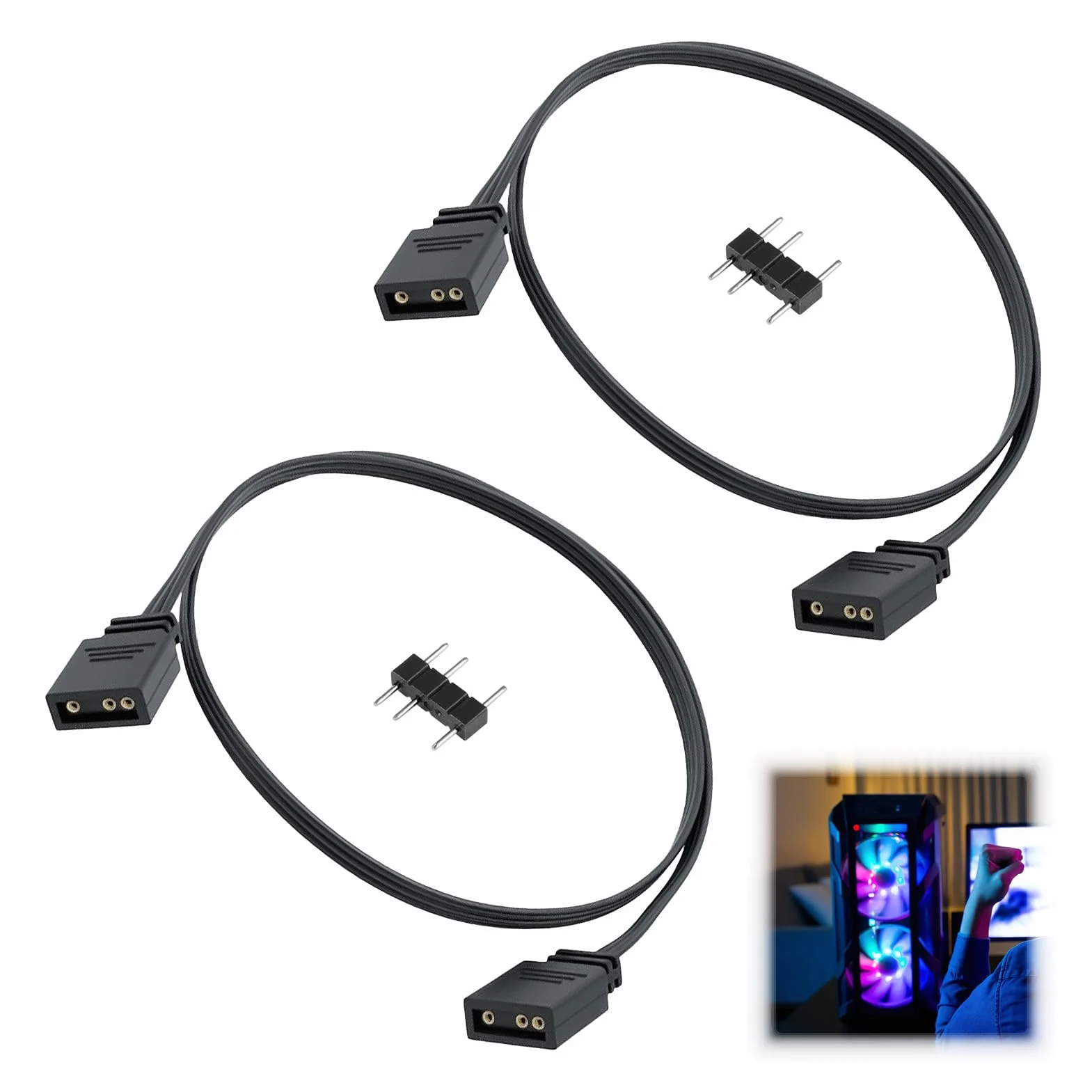 Câble D'Extension ARGB 5 V 3 Broches 1m Rallonge pour Ventilateur LED PC