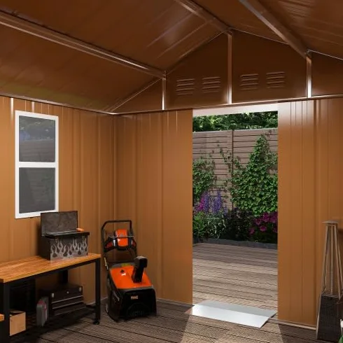 Abri de jardin en acier 184 x 110 cm - Abri de jardin en métal résistant aux intempéries avec fenêtres, double porte coulissante verrouillable et ventilation - Abri à outils pour outils de jardin