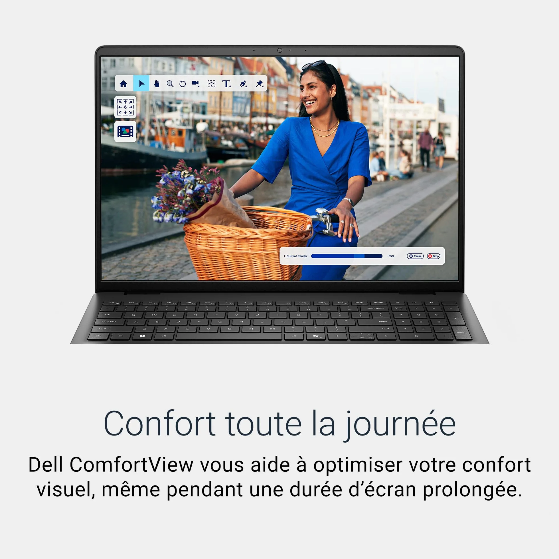 Dell 16 Laptop FHD+ Intel Core 7 16GB DDR5 RAM 1TB SSD Windows 11 Home AZERTY Keyboard Carbon Black
