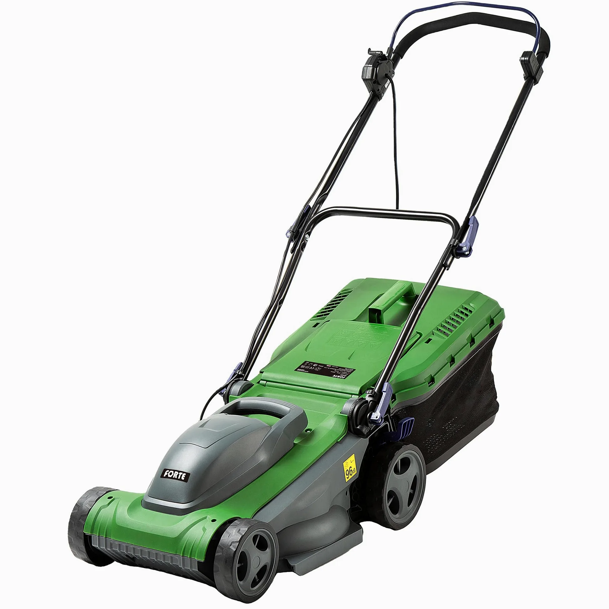 Forte Tondeuse électrique 1600 W avec Largeur de Coupe de 37 cm, 6 hauteurs de Coupe réglables, Option de paillage et Rouleau arrière. Tondeuse électrique puissante pour pelouses Moyennes à Grandes