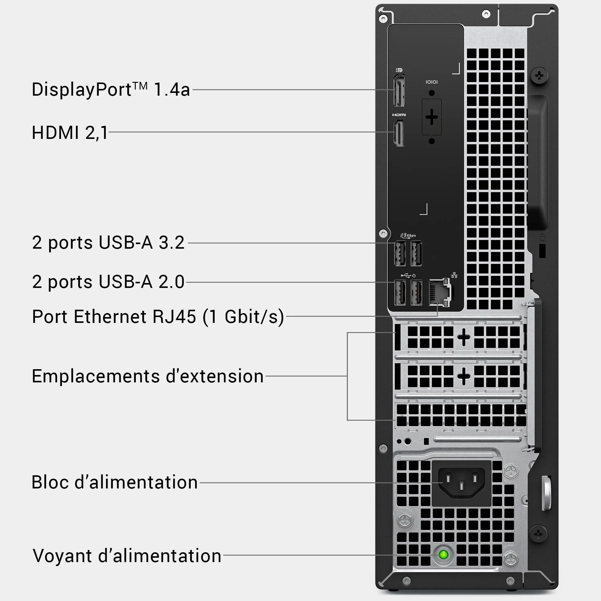 Dell Slim ECS1250 Ordinateur Fixe Intel Core Ultra 5 16Go RAM SSD 1To Wi-Fi 6 Bluetooth Windows 11 Home Noir