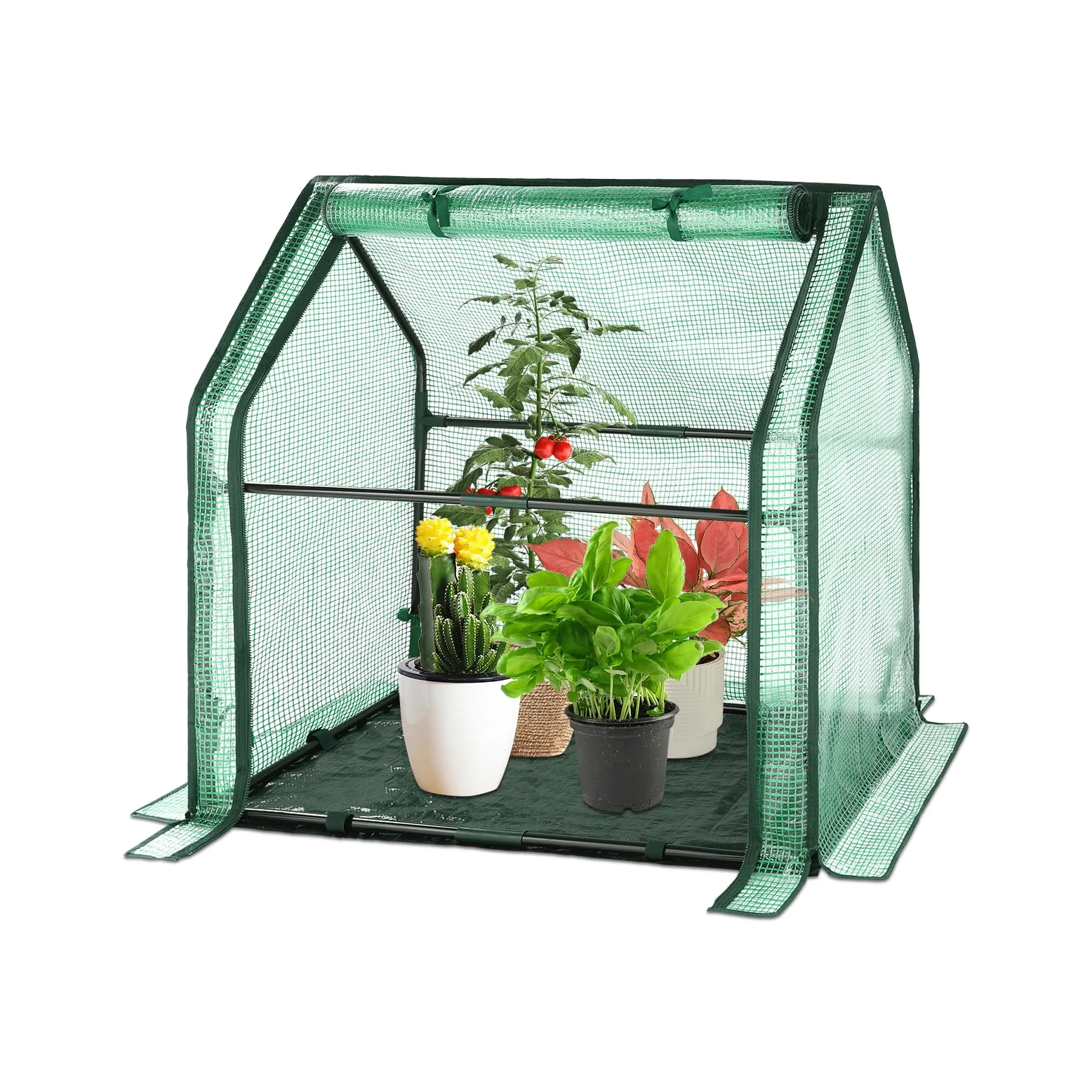 U'Artlines Mini Serre Portable avec Coussinet imperméable 91,4 x 45,7 x 83,3 cm, Tente pour Jardin, Petites Plantes, intérieur et extérieur, Vert PE