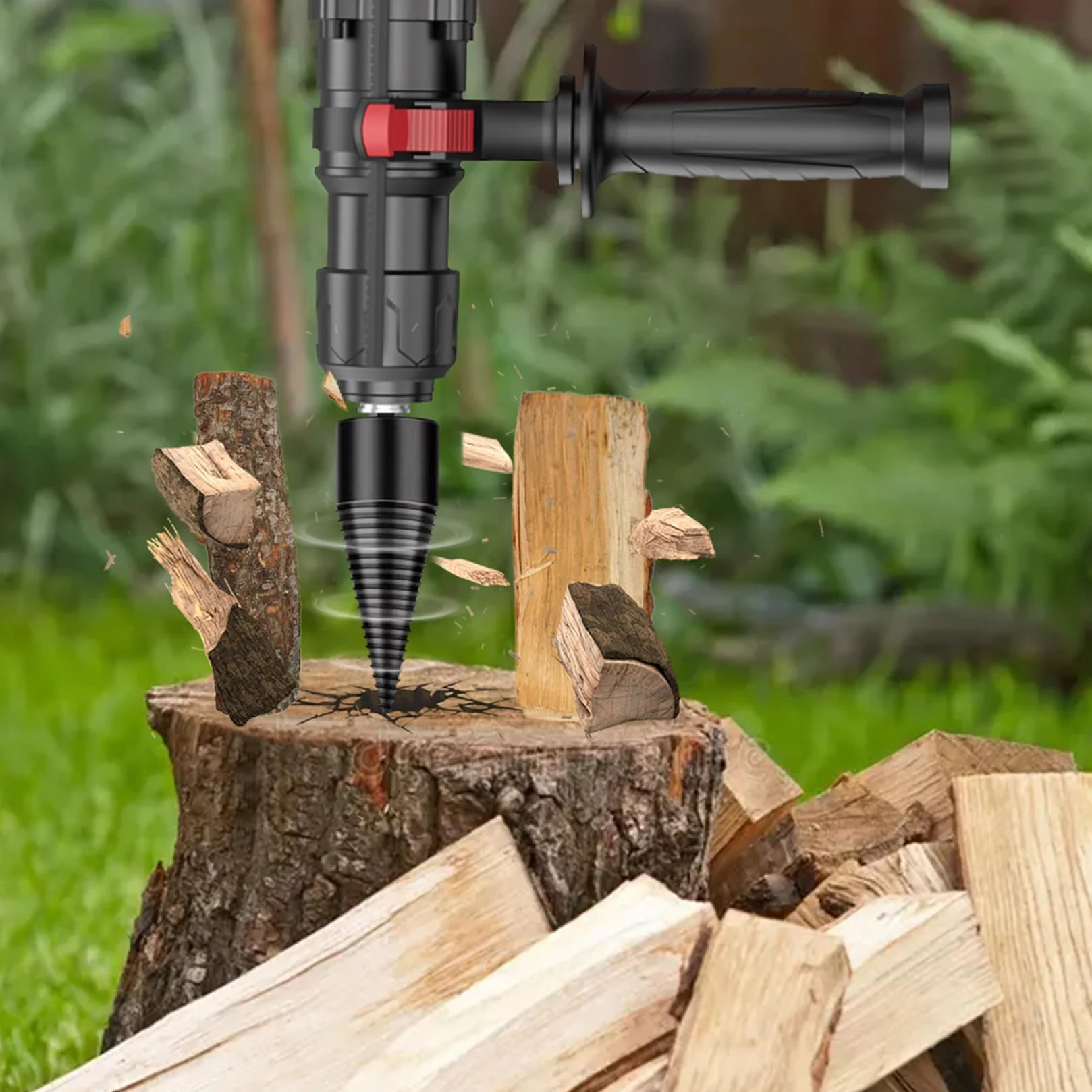Herbst Foret fendeur de bois 50 mm cône de perçage 32 mm 4 poignées fendeur conique