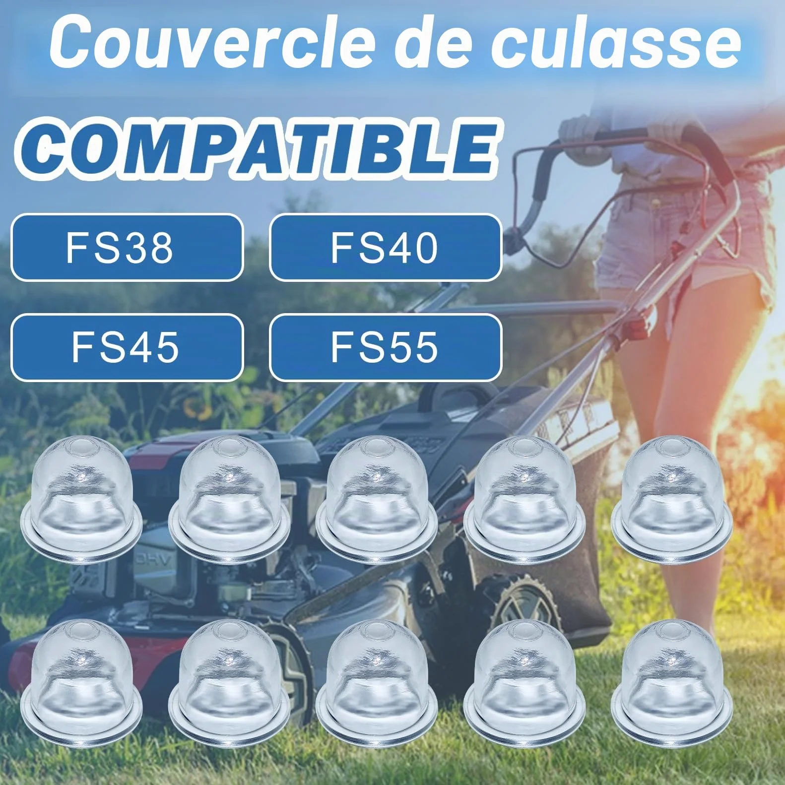 Ampoule d'amorce pour STIHL FS38 FS40 FS45 FS55 FS56 FS80 FS85 Débroussailleuse Coupe-bordure Taille-haie 22mm 10 Pièces