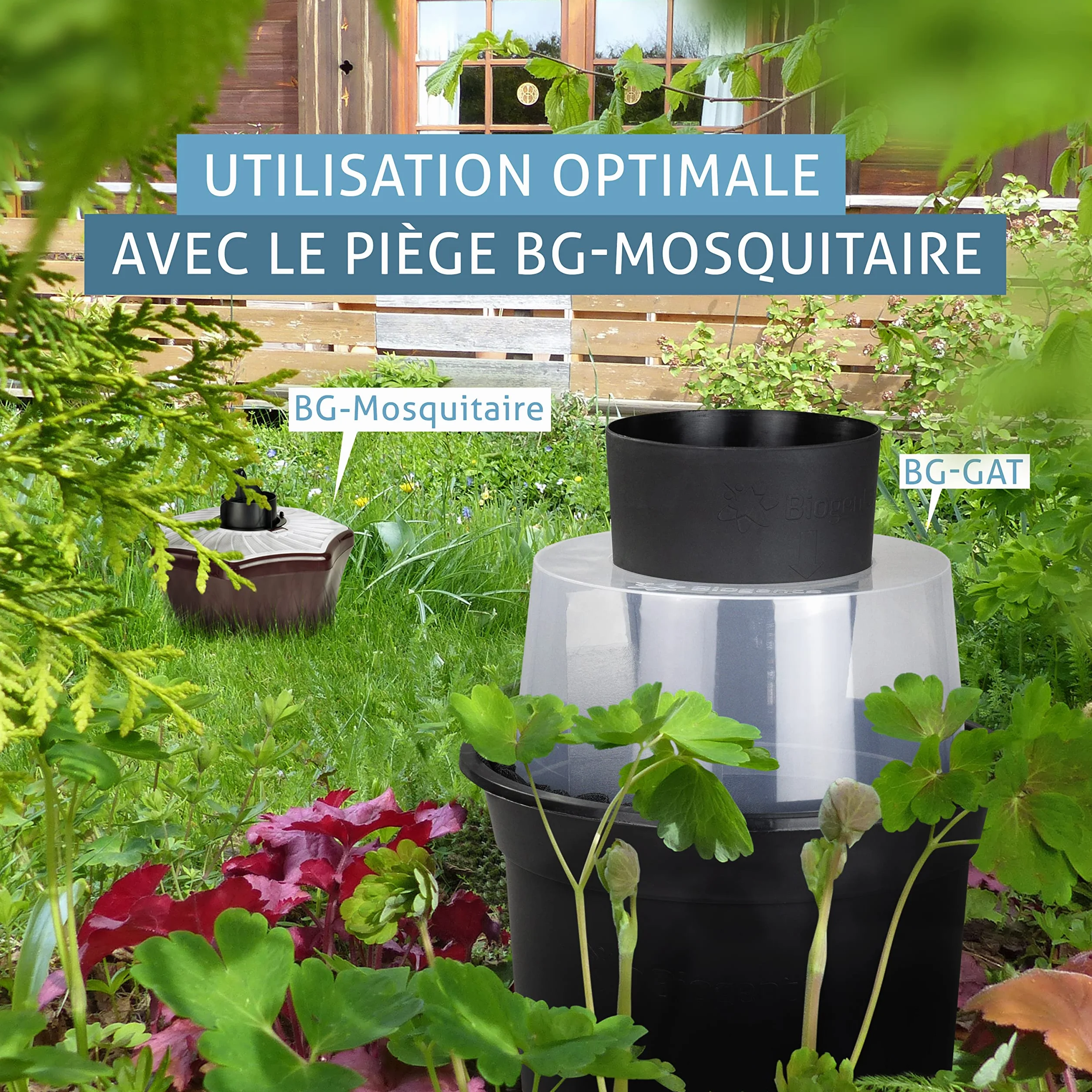 BIOGENTS Lot de 2 Pièges à Moustiques Anti Pontes Extérieurs - Anti Moustiques & Moustiques Tigres - sans Electricité BG-GAT2