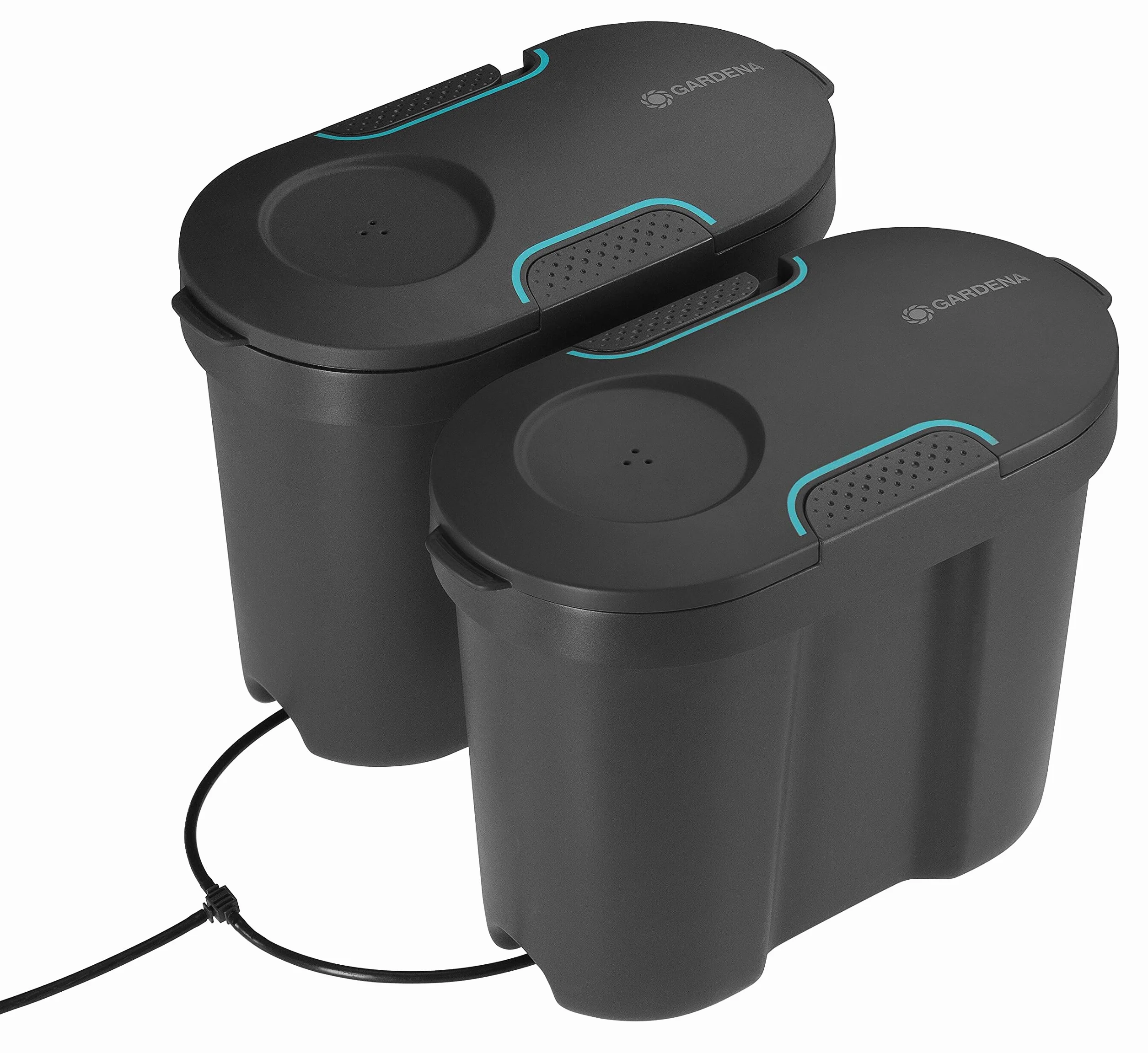 Gardena Aquabloom Solution d'arrosage Automatique Solaire avec réserve d'eau 20 Plantes Goutte à Goutte 14 programmes 13301-20