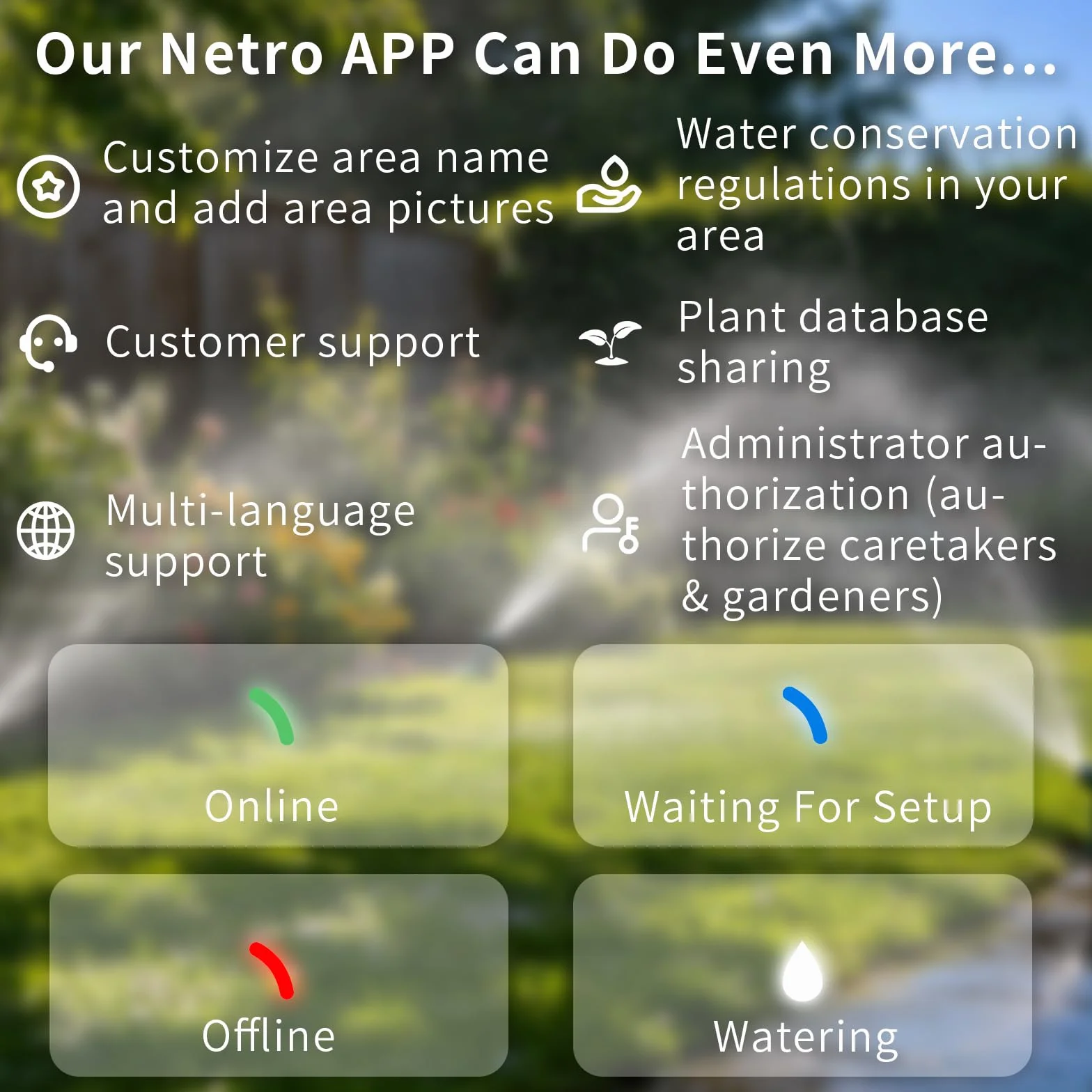 Netro Contrôleur d'arroseur intelligent Spark, WiFi, fonction météo, accès à distance (16 zones)