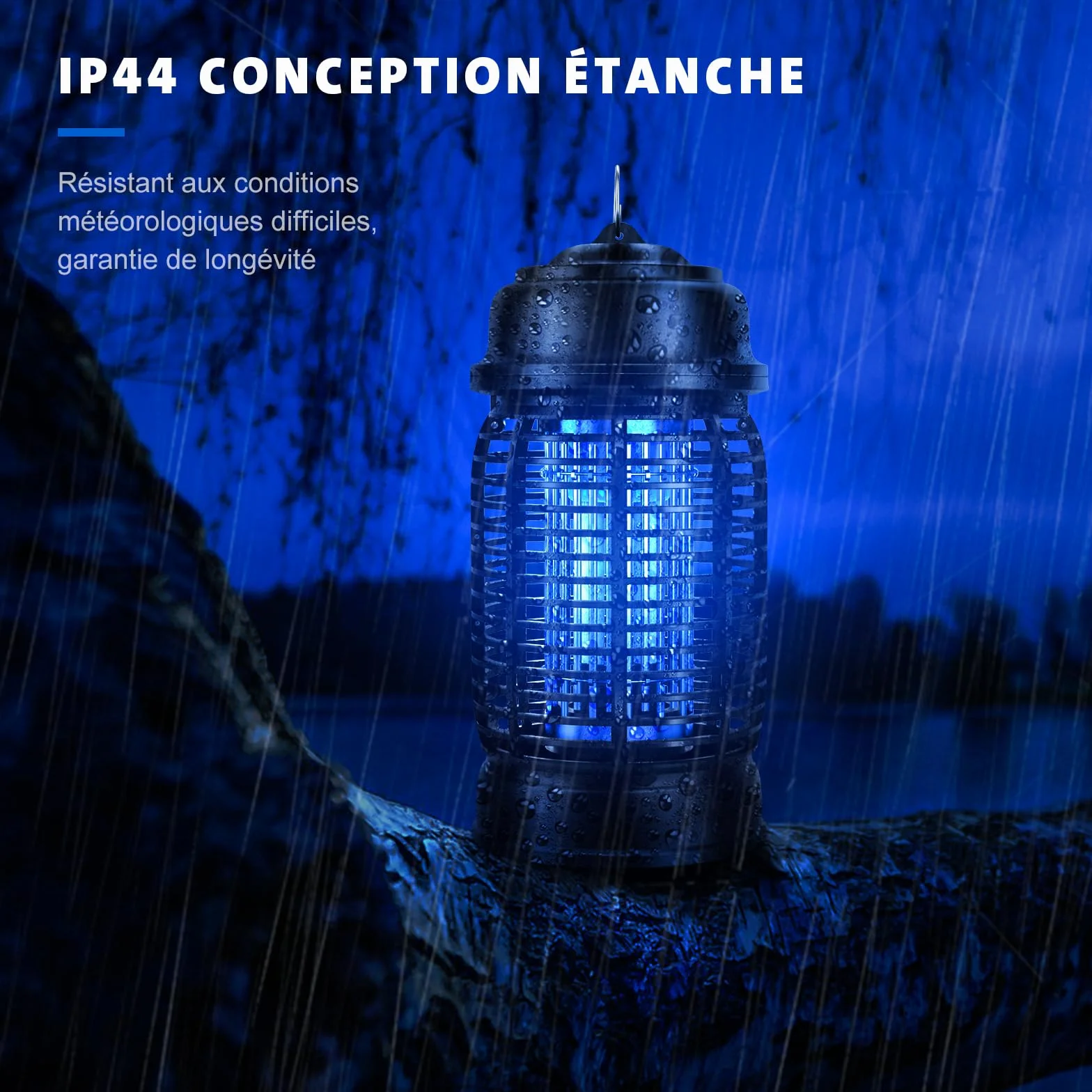 Lampe Anti Moustique 20W UV Tue Mouche Electrique 360° Tueur d'Insectes IPX4 pour Camping Intérieur Extérieur