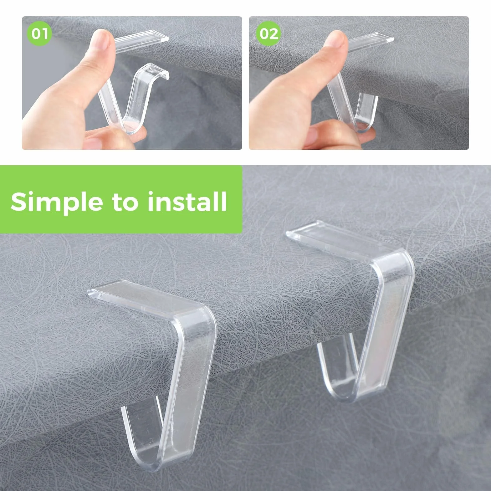 Pince à Nappe en Plastique Transparent 12pces, Attache Nappe pour Tables 3,5-5,5 cm, Accroche Nappe Extérieur