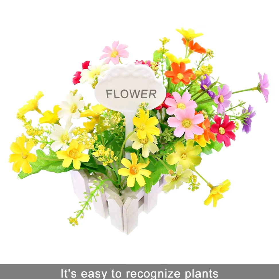 100 étiquettes de plantes type T SumDirect en plastique épais de 2,68x6,5, Étiquettes avec dentelle, marqueurs imperméables de grande dureté Étiquettes de jardin de pépinière ( blanc)