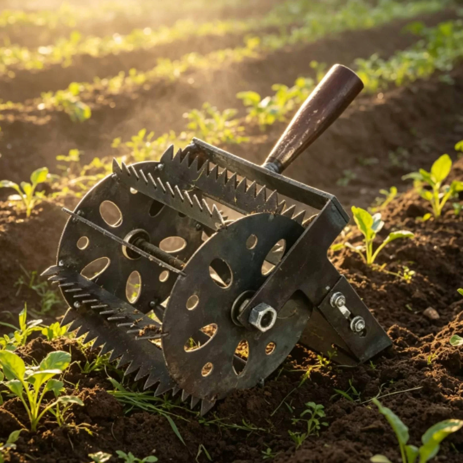 Tête Désherbeur Manuel ntelé Désherbeur à Roues Fer Outil pour Jardin