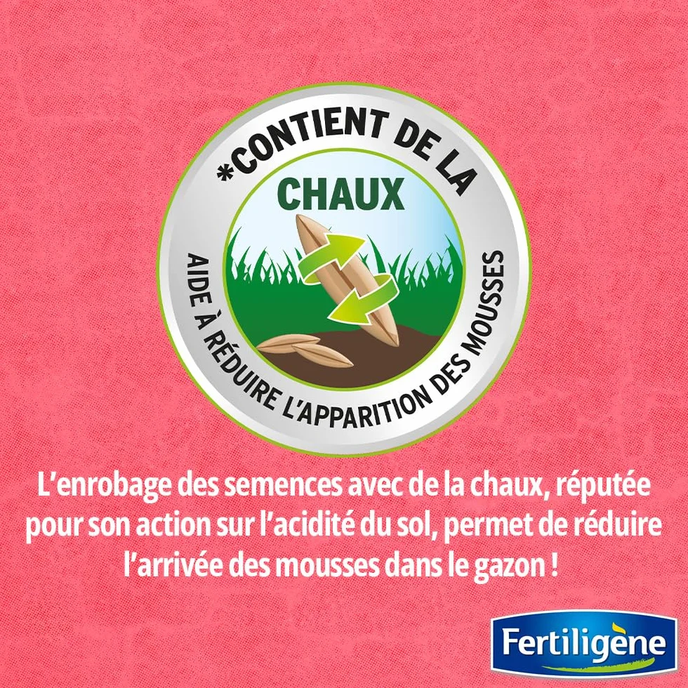 FERTILIGENE OMBR25 - Semences Gazon Terrain Ombragé 875 g - Pour 200m² - Premières pousses en 1 semaine