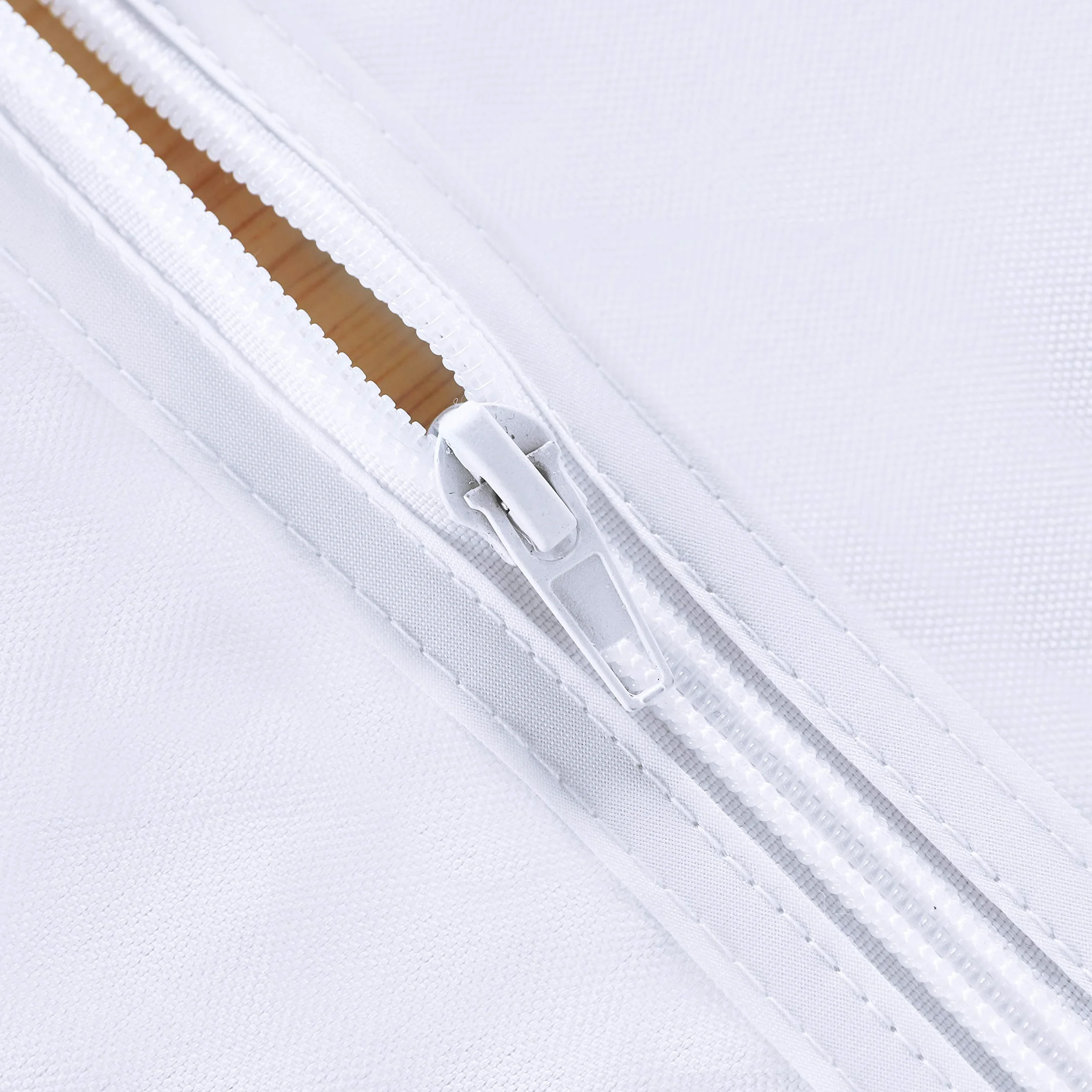 LUSHVIDA Nappe d'extérieur Ronde 178 cm Blanc avec Trou de Parasol et Fermeture à glissière