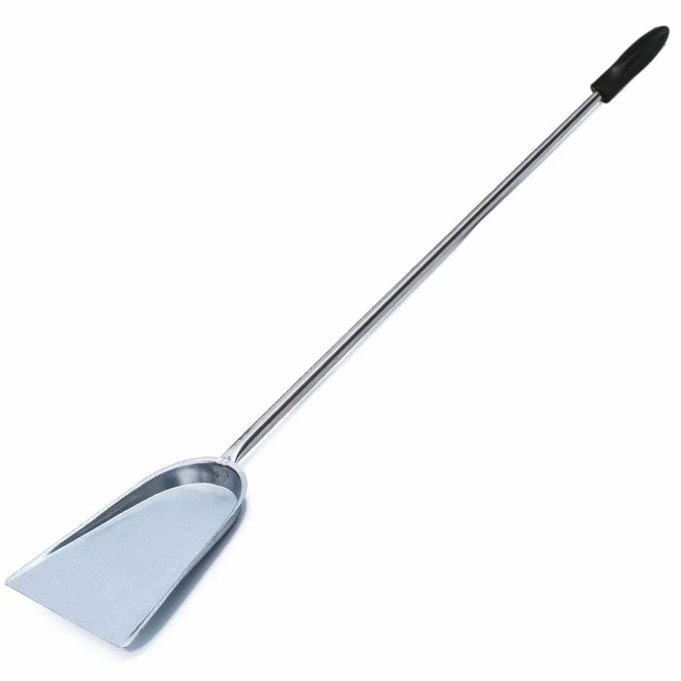 GIEMME Lot 5 Pelles à Pizza Ø30cm Inox Professionnel Manche 82 cm Pelle ronde Ø22 cm Brosse orientable Poils en laiton