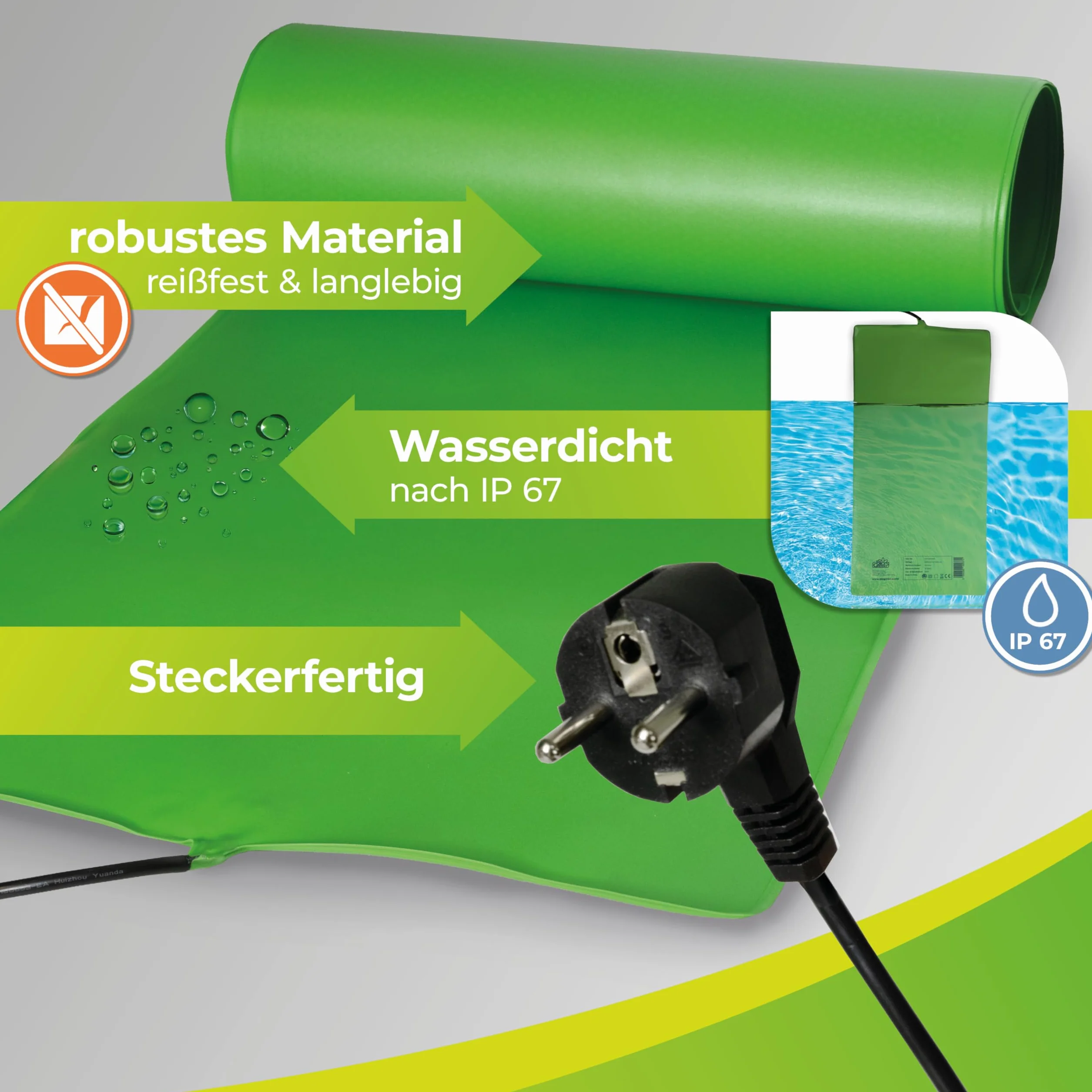 Bio Green WP 030-060 Plaque Chauffante 0,30 x 0,60 m 32 W