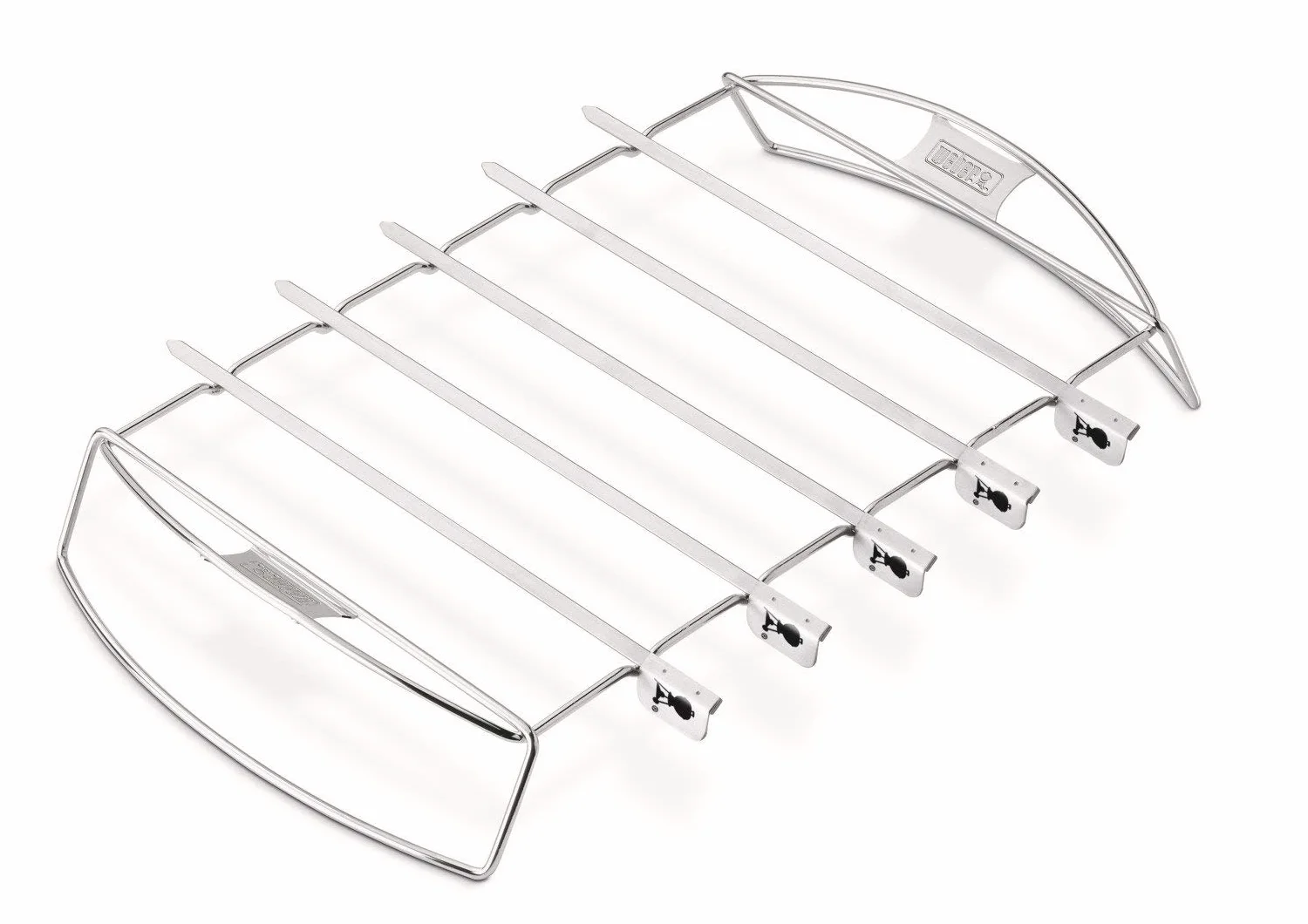 Weber Kit à brochettes 5 brochettes Support acier inoxydable pour barbecue charbon bois Ø57cm gaz Q2000 Argent