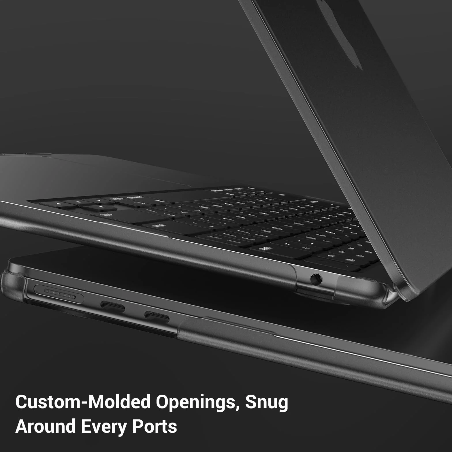 MOSISO Coque Compatible avec MacBook Air 15 Pouces M5 M4 M3 M2 2026-2023, Antitrace Rigide, Noir Clair