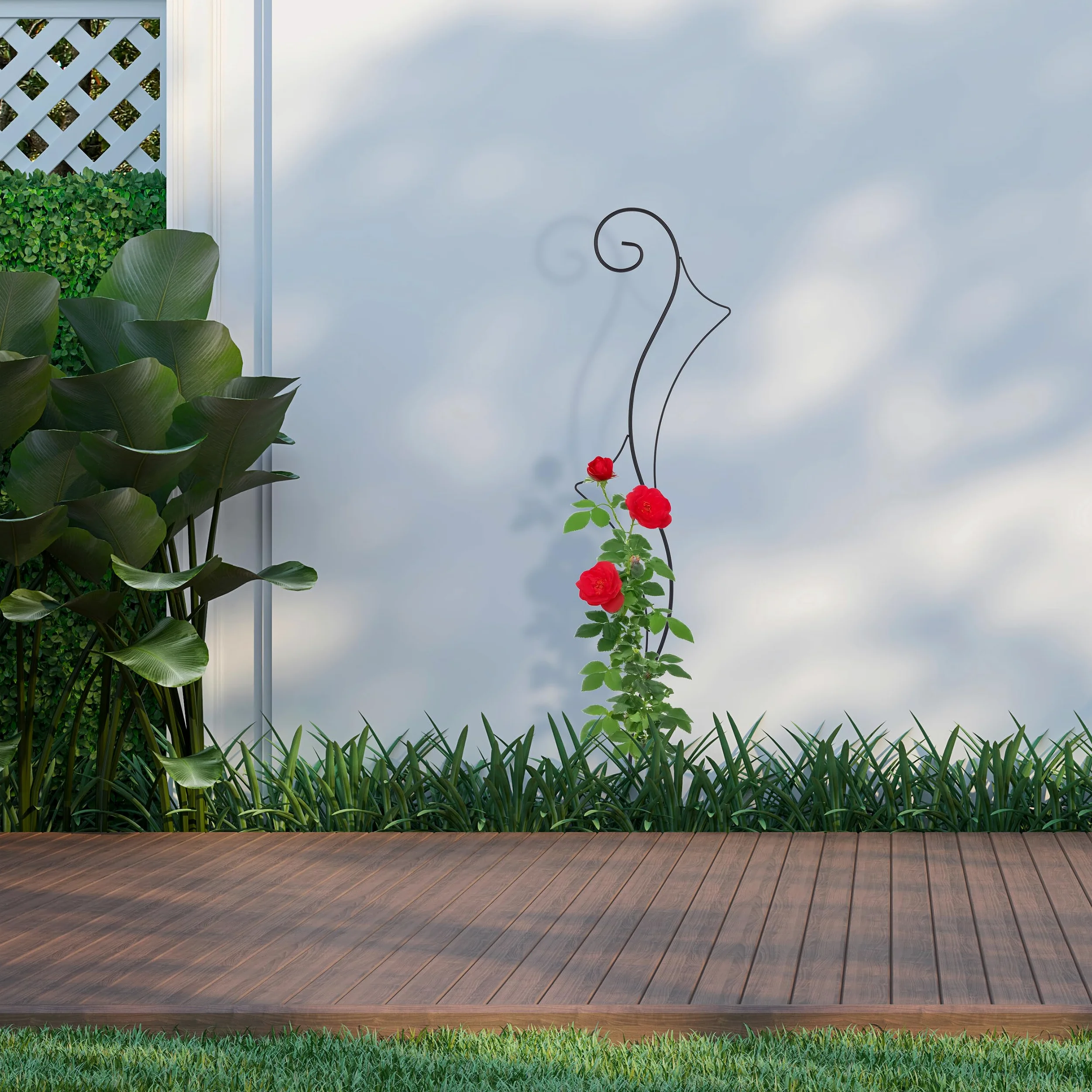 Relaxdays Tuteur à Plantes, Treillis en métal, Support Non Fixe, H x L : 147 x 30 cm, pour Le Jardin, Noir