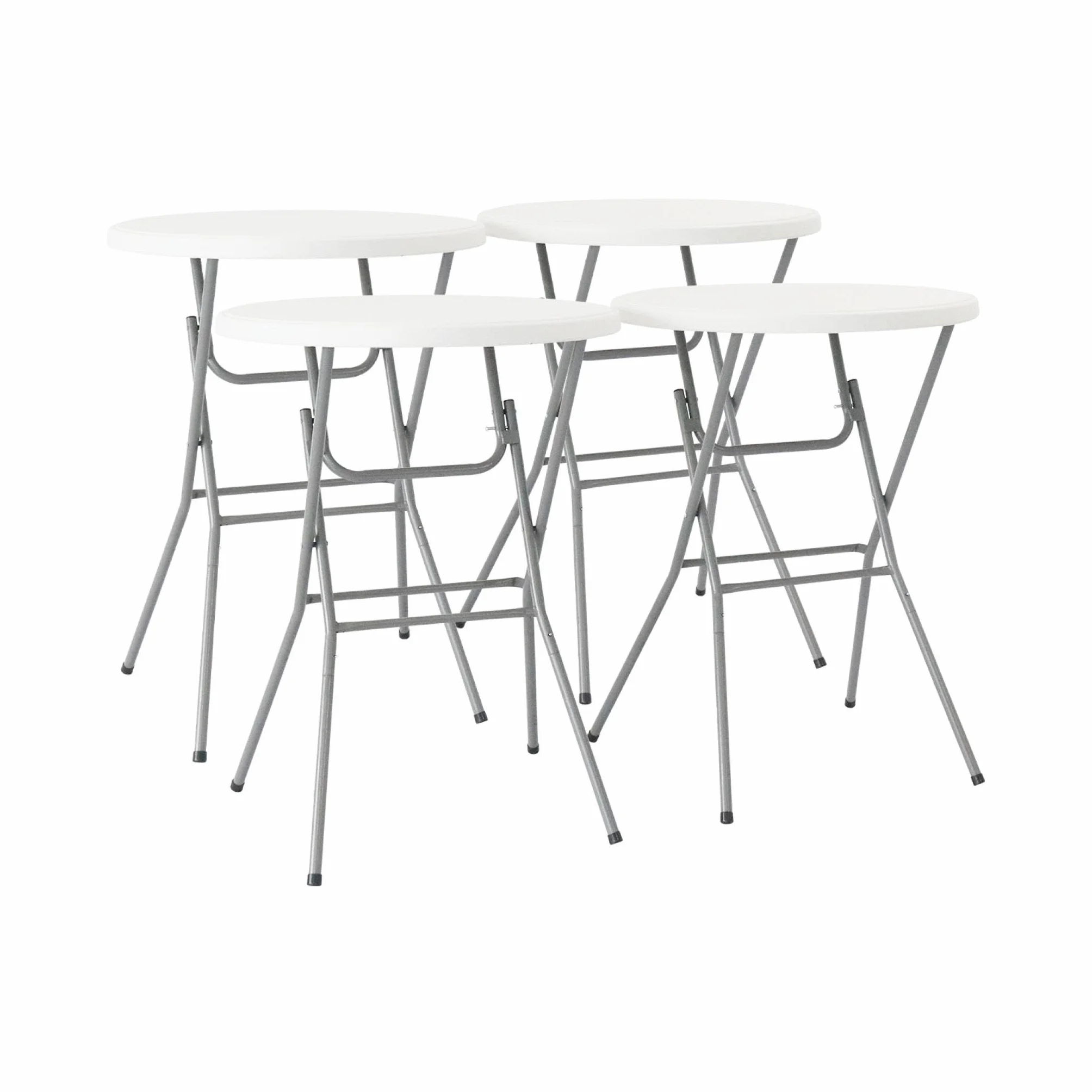 Lot de 4 Tables de Réception Pliantes Acier Blanc sweeek
