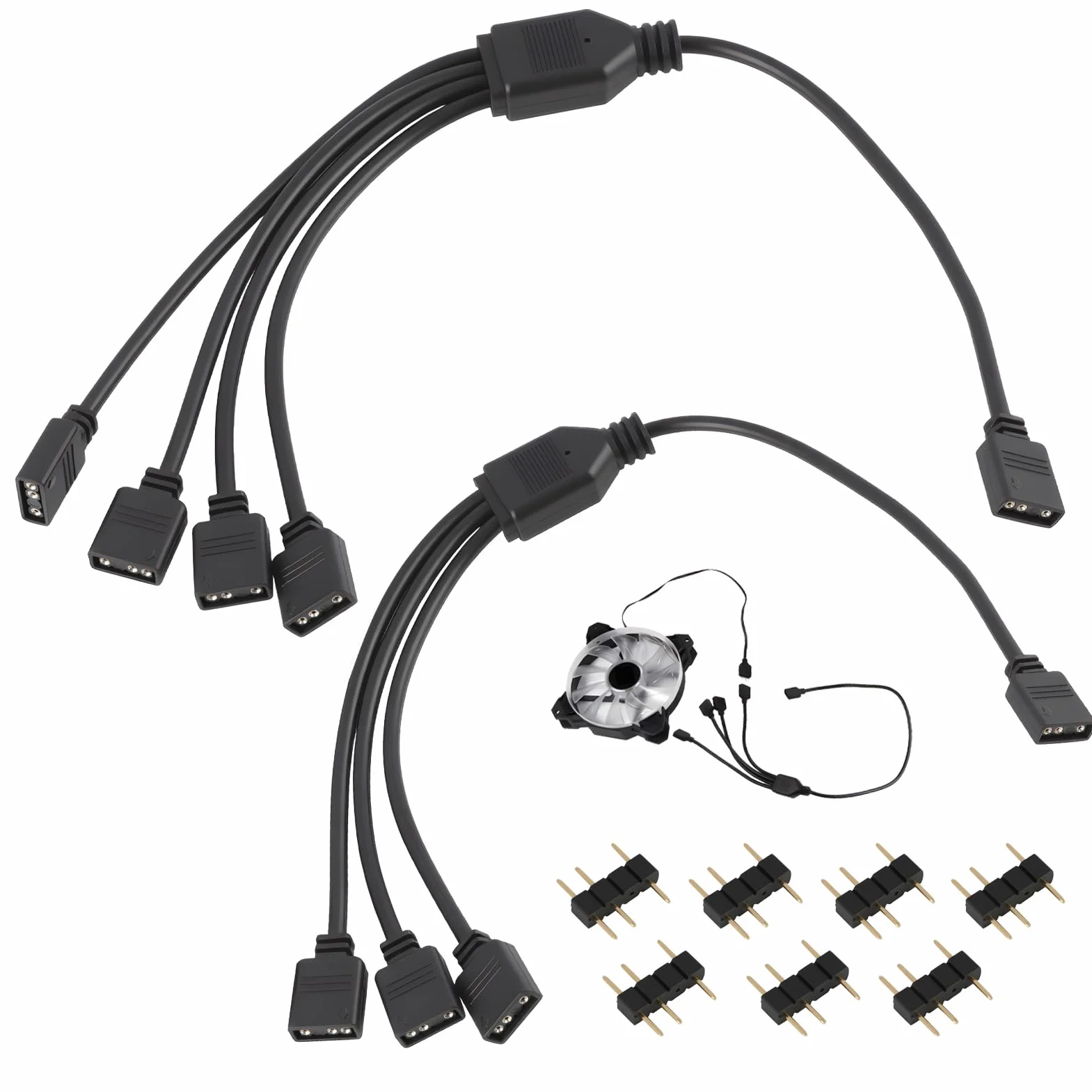Câble Répartiteur ARGB 5V 3 Broches 1 vers 3 Ports 30 cm pour Ventilateur PC
