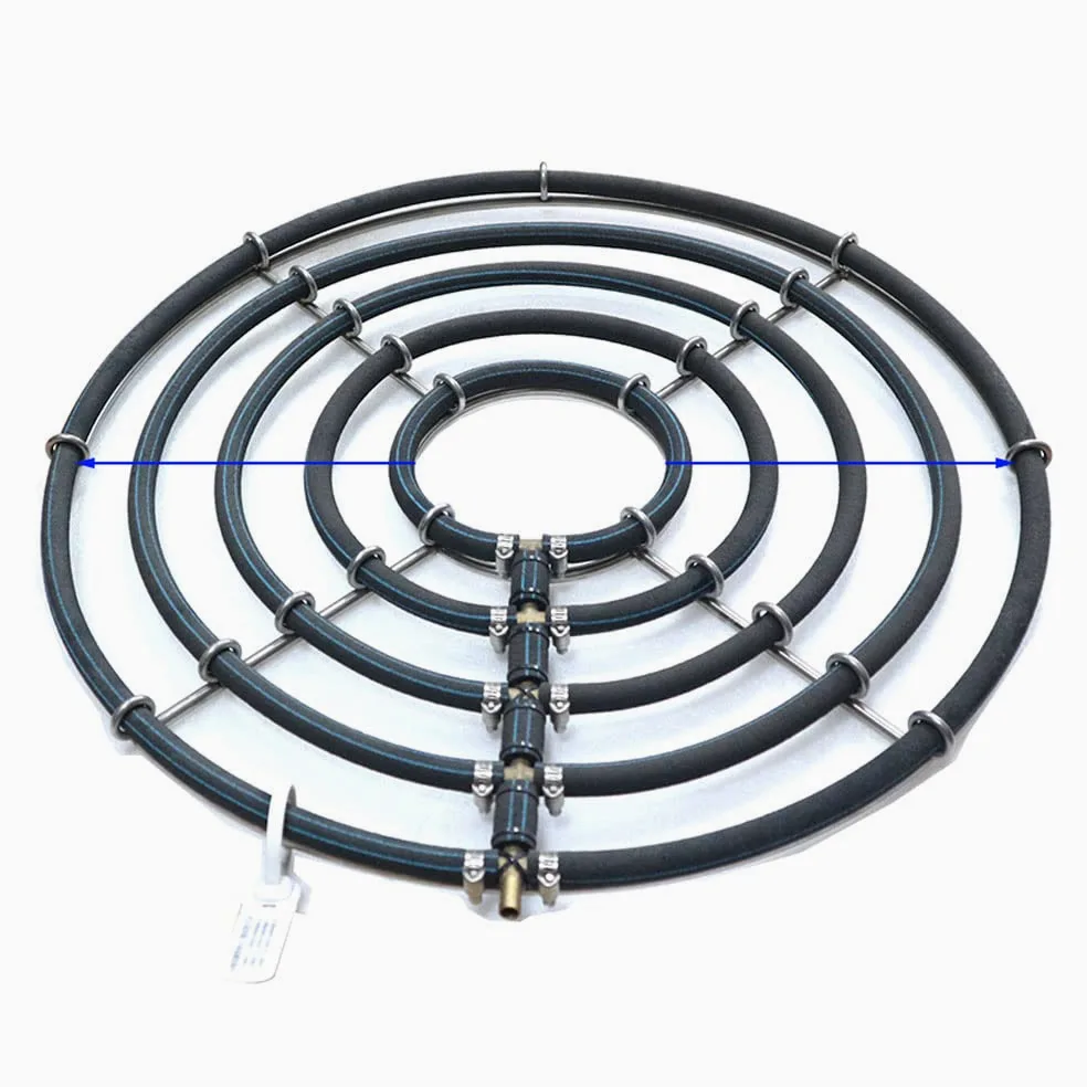 Diffuseur d'air pour bassin en acier inoxydable lesté Aérateur hydroponique KoiPond Tri Ring – Améliore la santé des poissons et des plantes (5 boucles/Ø 55 cm)