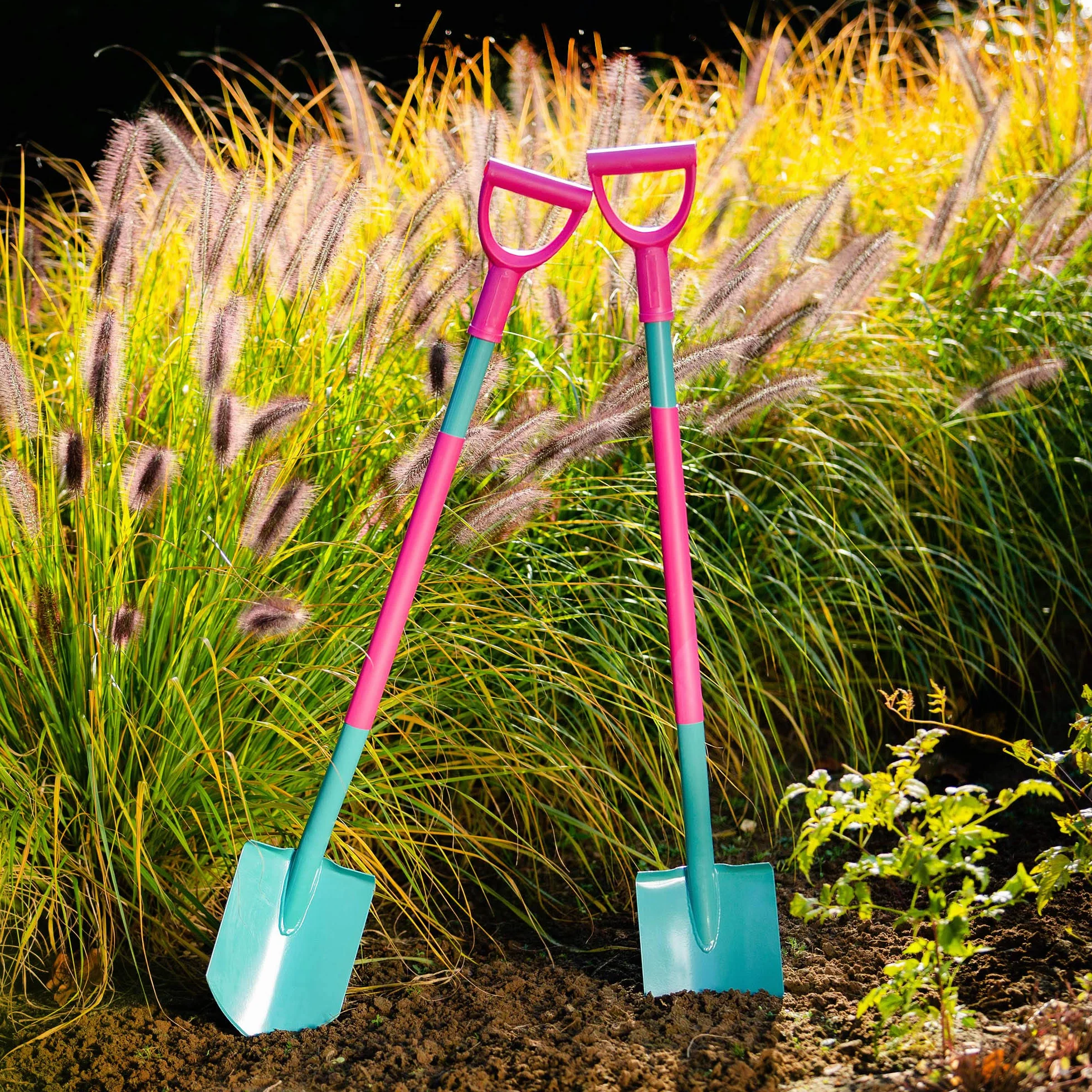 KADAX Pelle de jardin pour femme en métal et plastique avec poignée en D pour femme avec manche ergonomique
