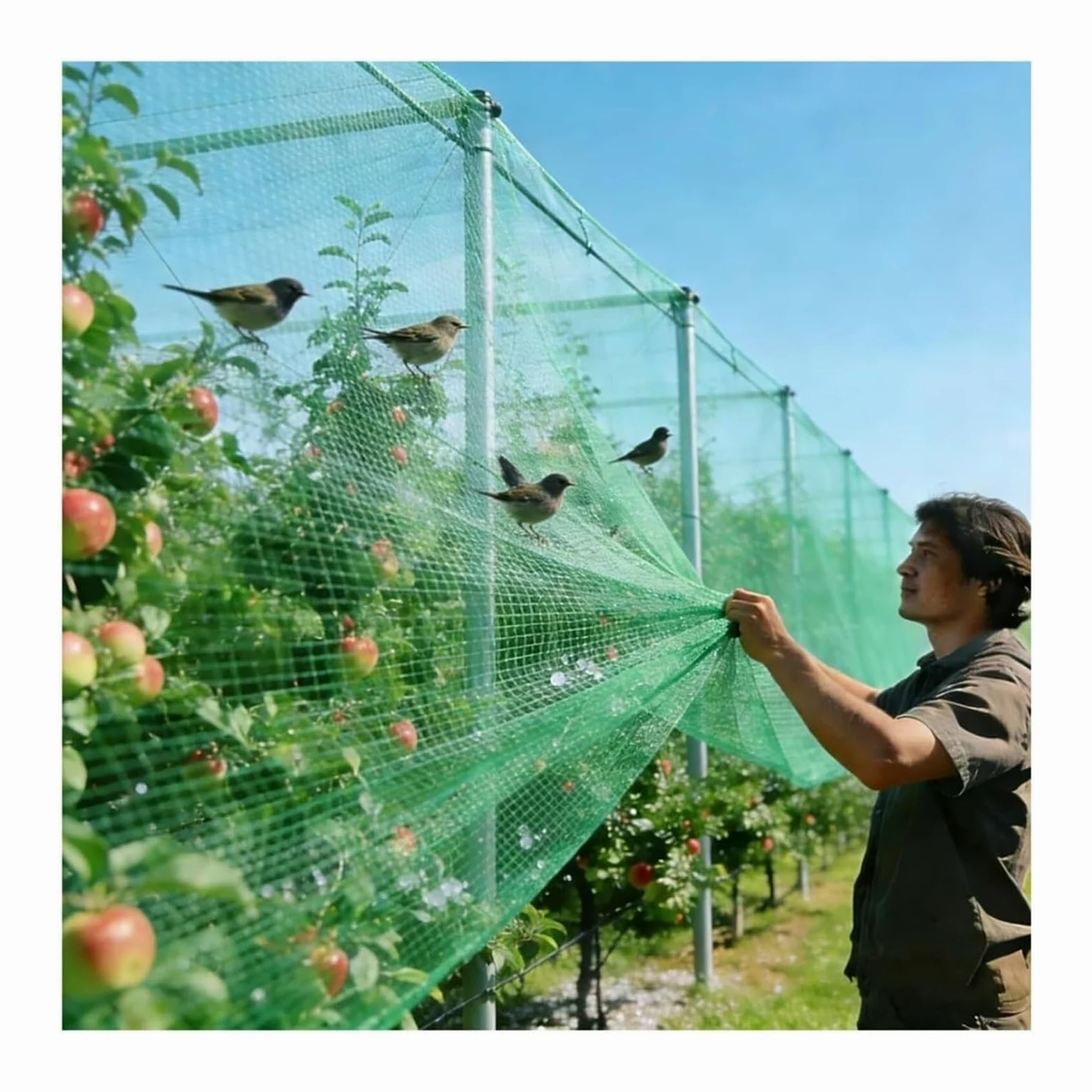 Filet Anti-grêle pour Jardin, Garden Hail Bird Netting Green Multiple Sizes | 14x50m