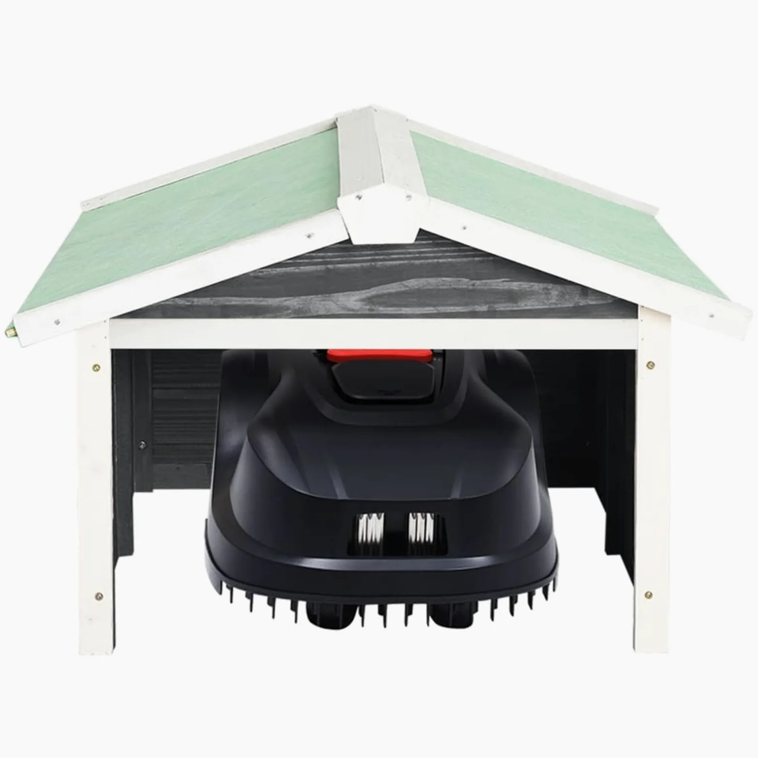 Gecheer Abri de Jardin en Bois pour Tondeuse à Gazon Robotique - Protection Intégrale et Design Rustique