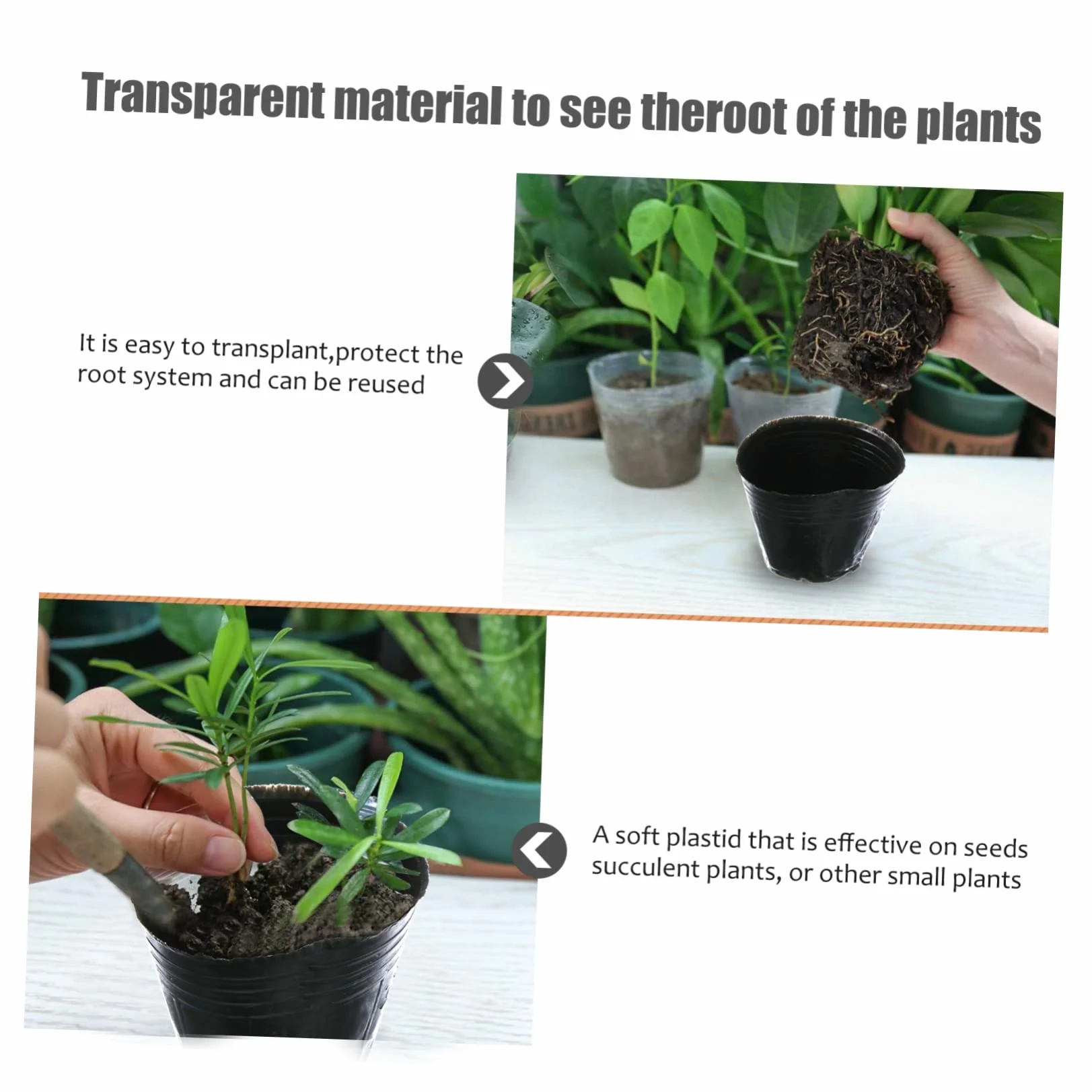 Hemobllo 500 pièces Pots de Nutrition pour Plantes Contenants de Repiquage avec Drainage Godets de Culture Jardinage Lot