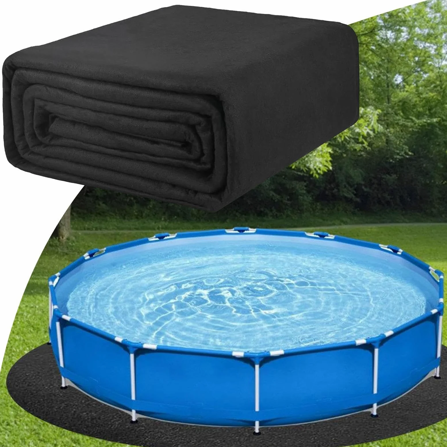 Tapis Piscine Hors Sol Ronde, Tapis De Sol Rond pour Spa, Tapis De Sol pour Piscine, Bâche De Protection pour Bassin, Équipement De Sécurité pour Spas, Centres De Vacances, Villas, Hôtel