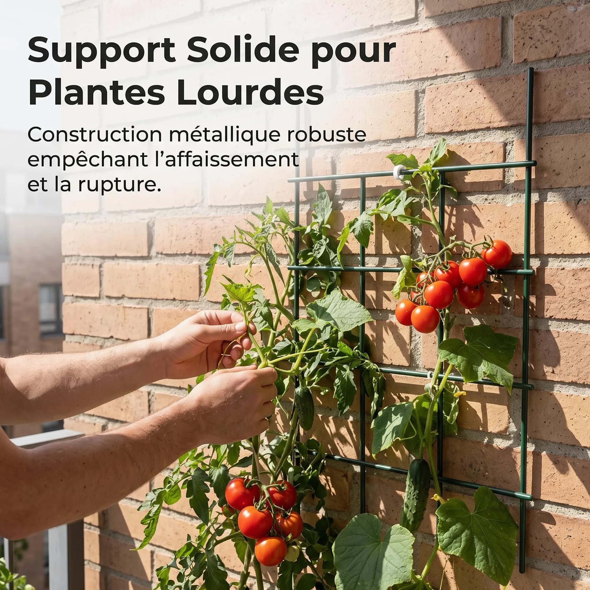 Treillis Plante Grimpante Extérieur pour Jardin et Mur – Support Métallique Anti-Brûlure, Vert foncé, 1 mètre de Haut, 6 cm de Trou, 7 mètres de Long