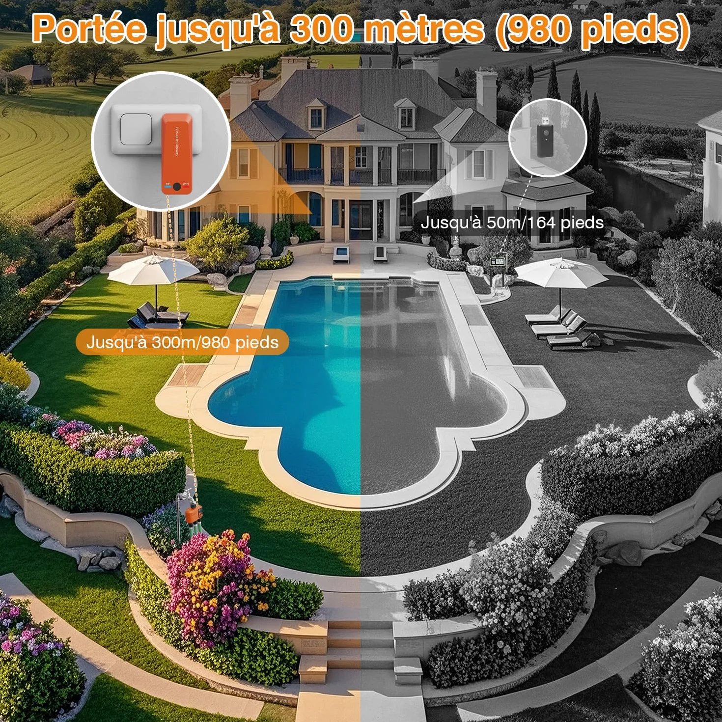 Programmateur Arrosage WiFi 300 Mètres RF Minuteur Automatique Alexa App Retard Pluie Irrigation
